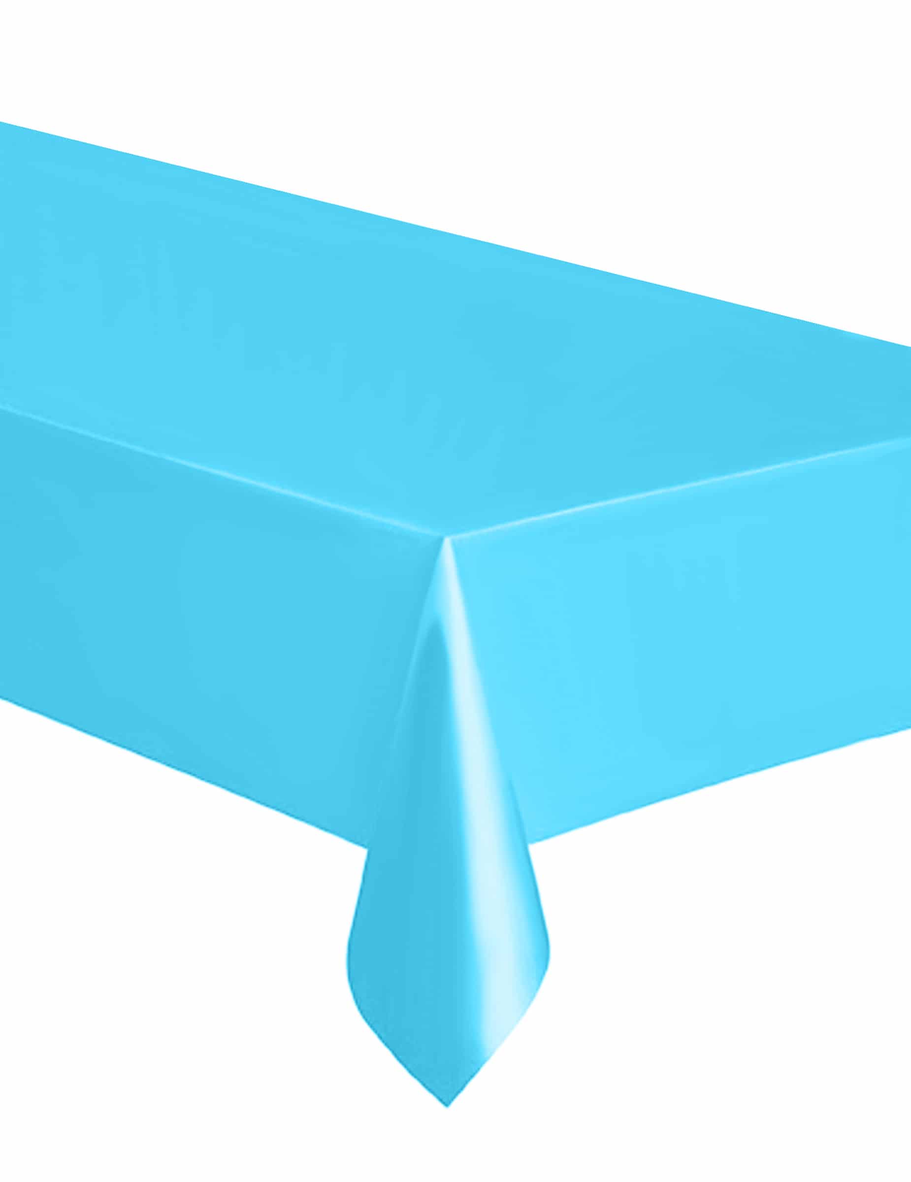 Pastellblaue Tischdecke aus Kunststoff