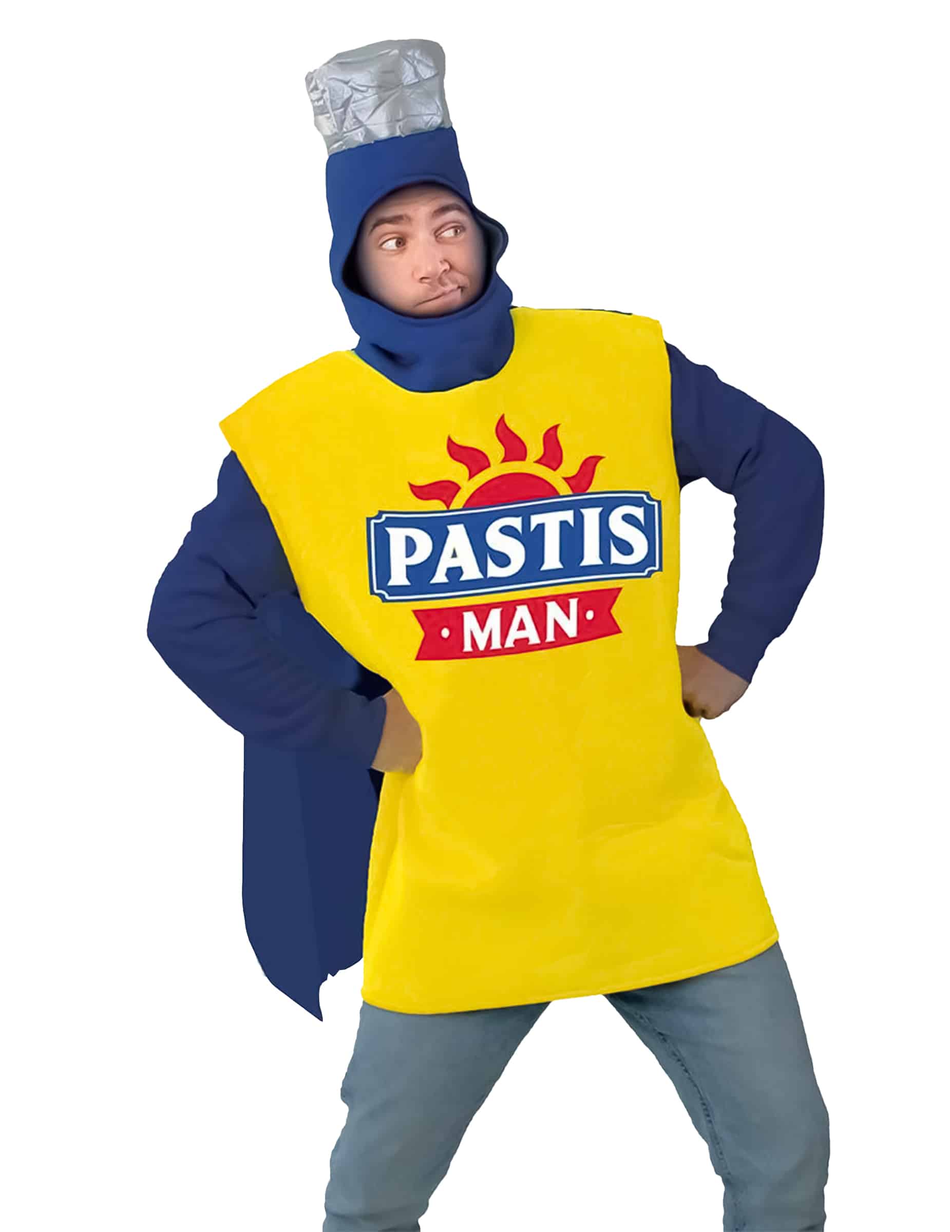 Pastis Man Getränke-Kostüm gelb-blau
