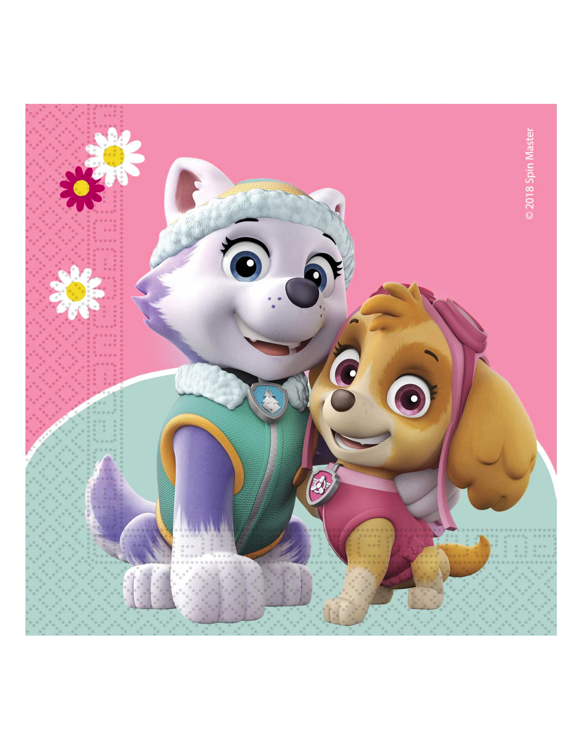 Paw Patrol-Servietten Skye und Everest Tischdeko 20 Stück bunt 33x33cm