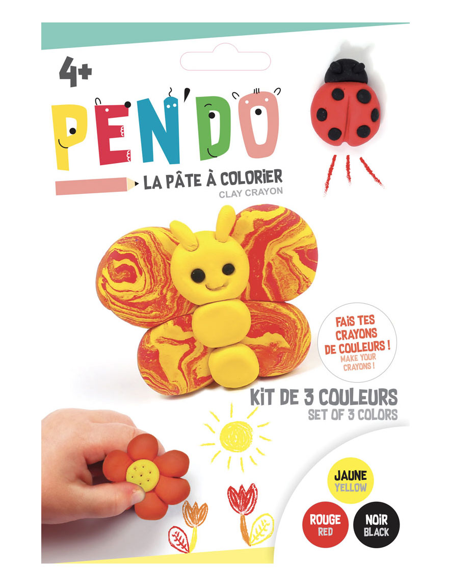 Pen'do Knetmasse Set Gelb Rot Schwarz