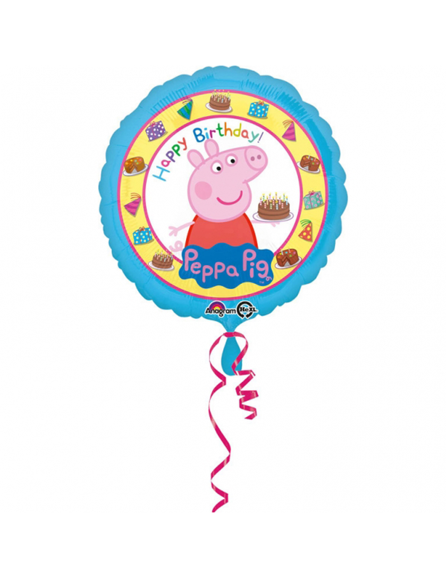 Peppa Wutz Happy Birthday Folien-Luftballon bunt 43cm