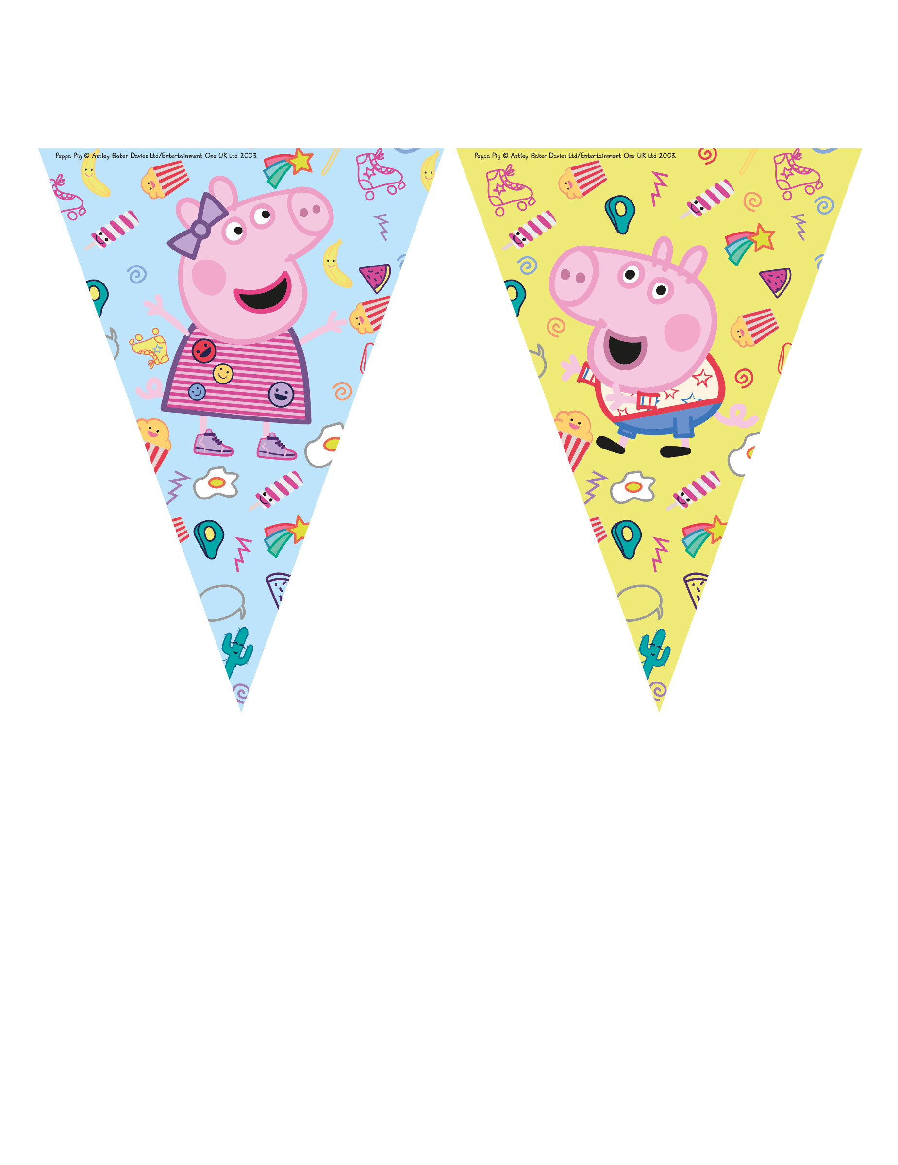 Peppa Wutz-Wimpelgirlande 9 Wimpel Partydeko bunt 2