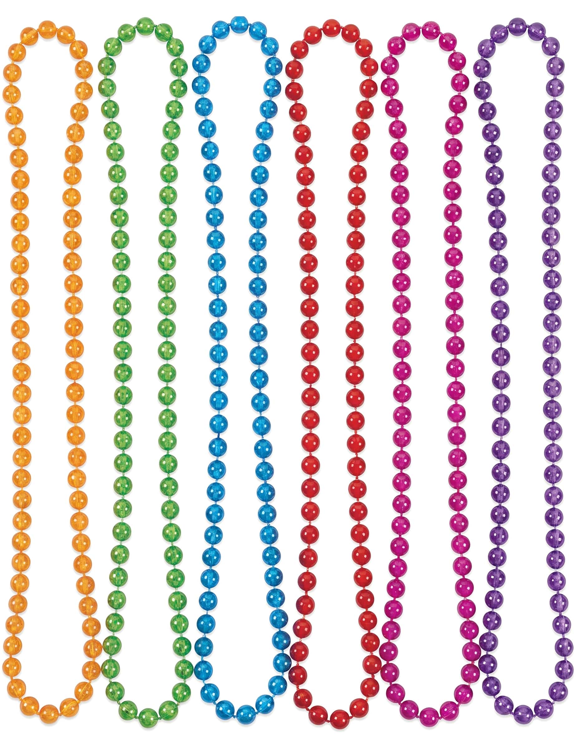 Perlenketten Party-Accessoire 6 Stück bunt