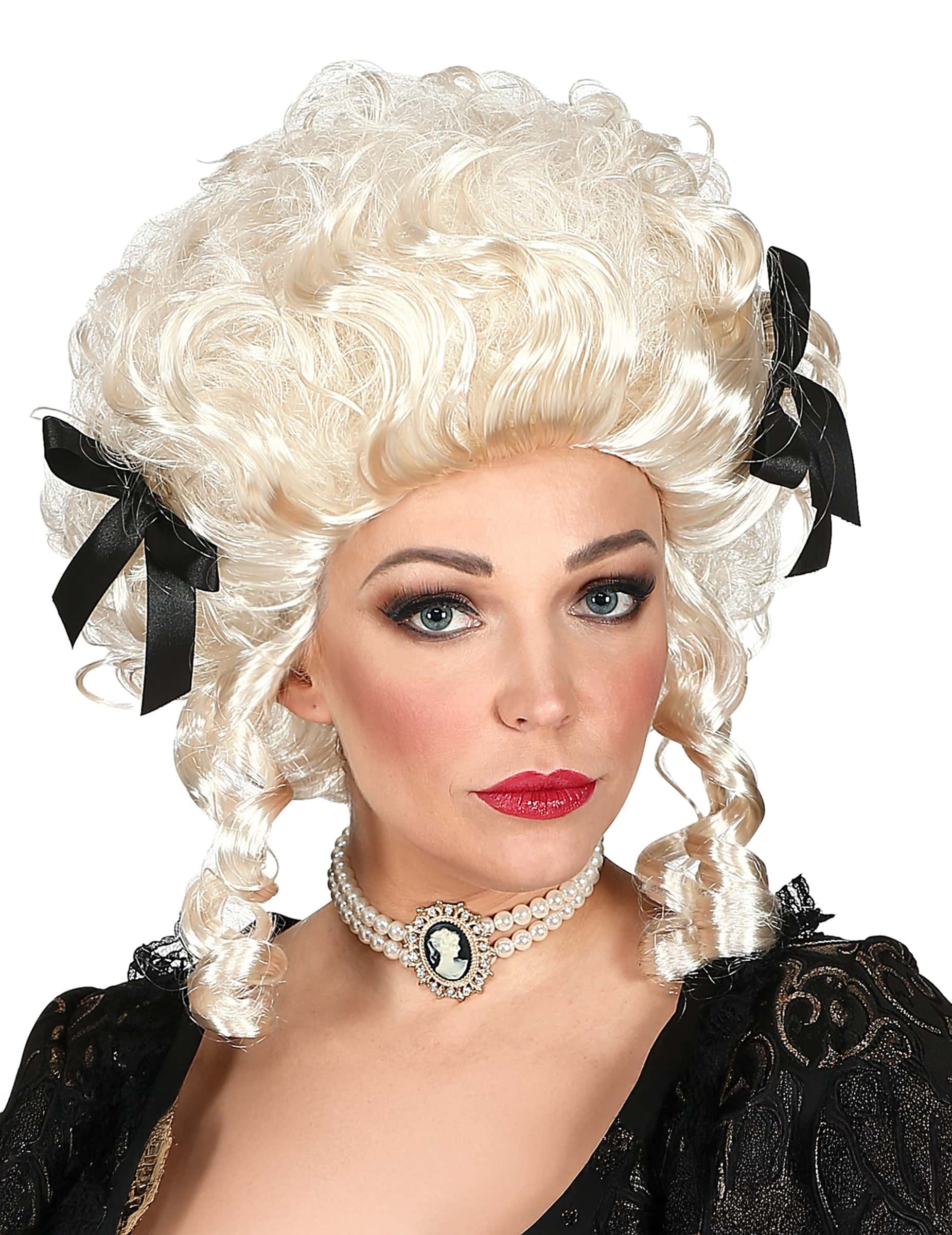 Perücke Barock Damen noble Frau für Erwachsene blond