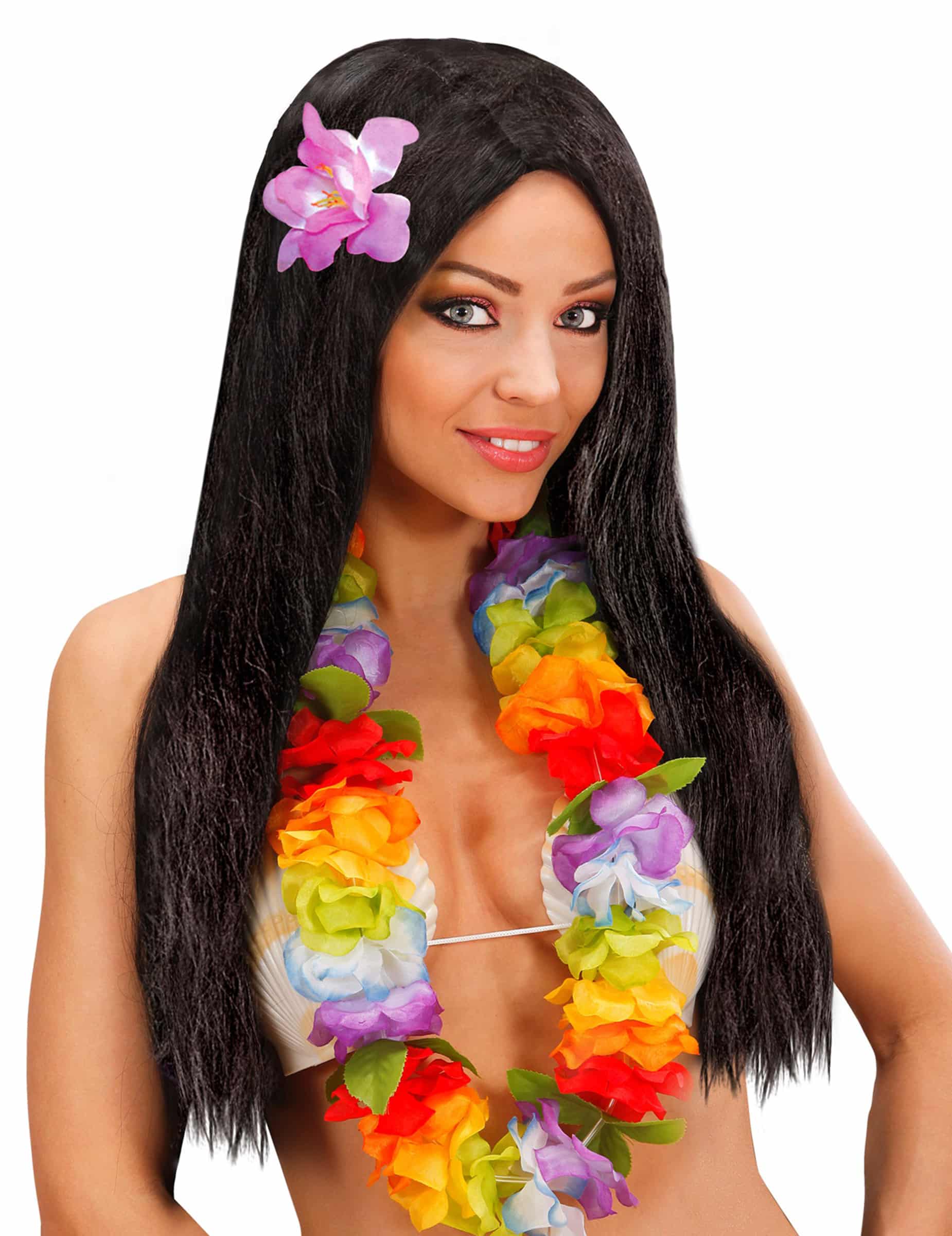 Perücke Hawaii in Schwarz