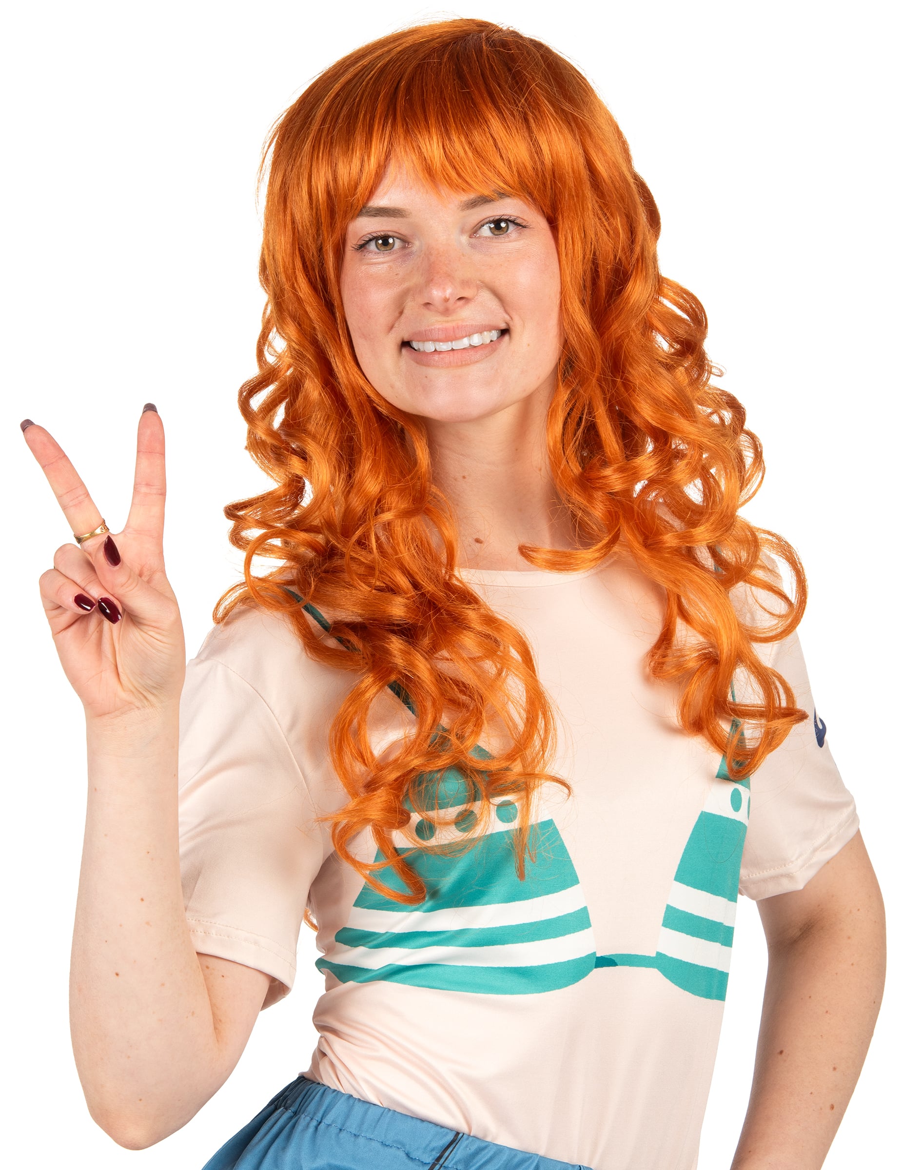 Perücke Nami One Piece für Erwachsene orange