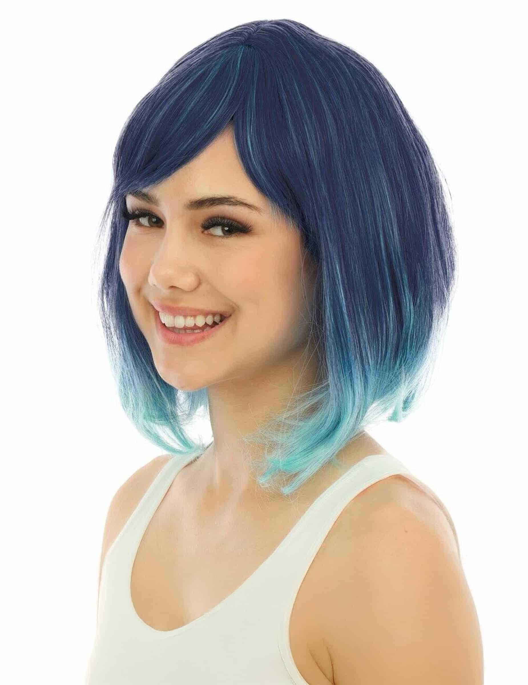 Perücke für Damen blau