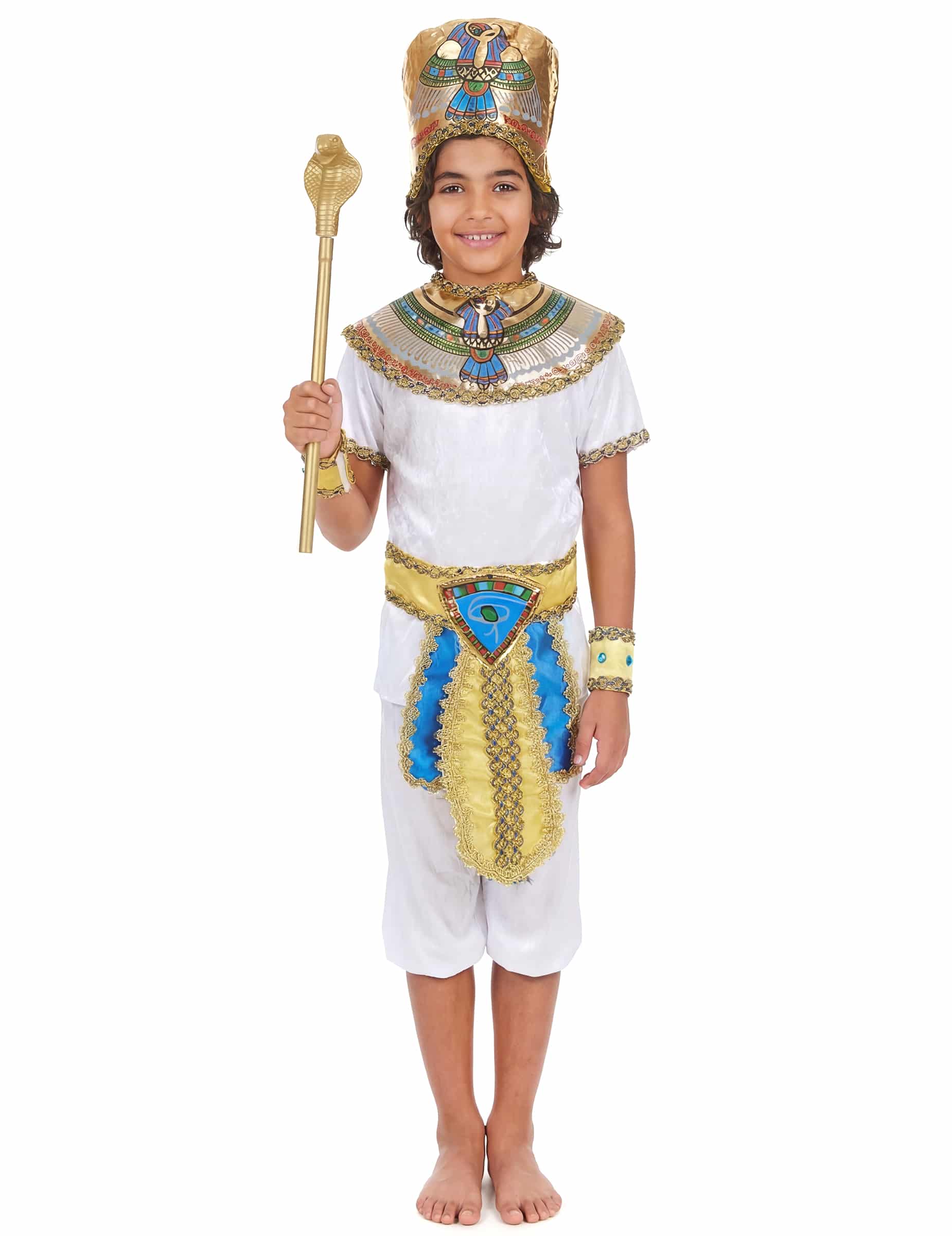 Pharao Kinder-Kostüm weiss-bunt