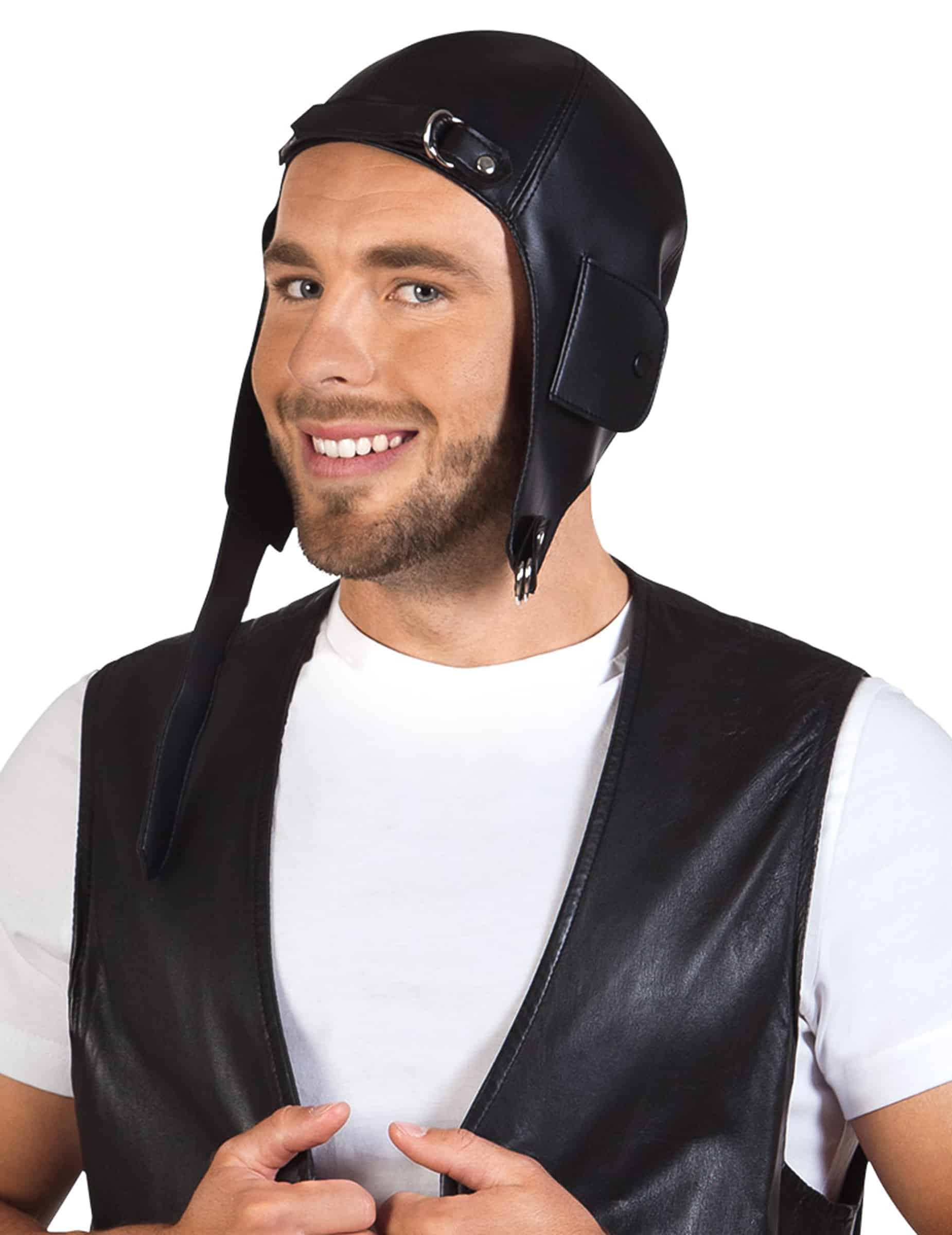 Pilotenmütze Erwachsene schwarz