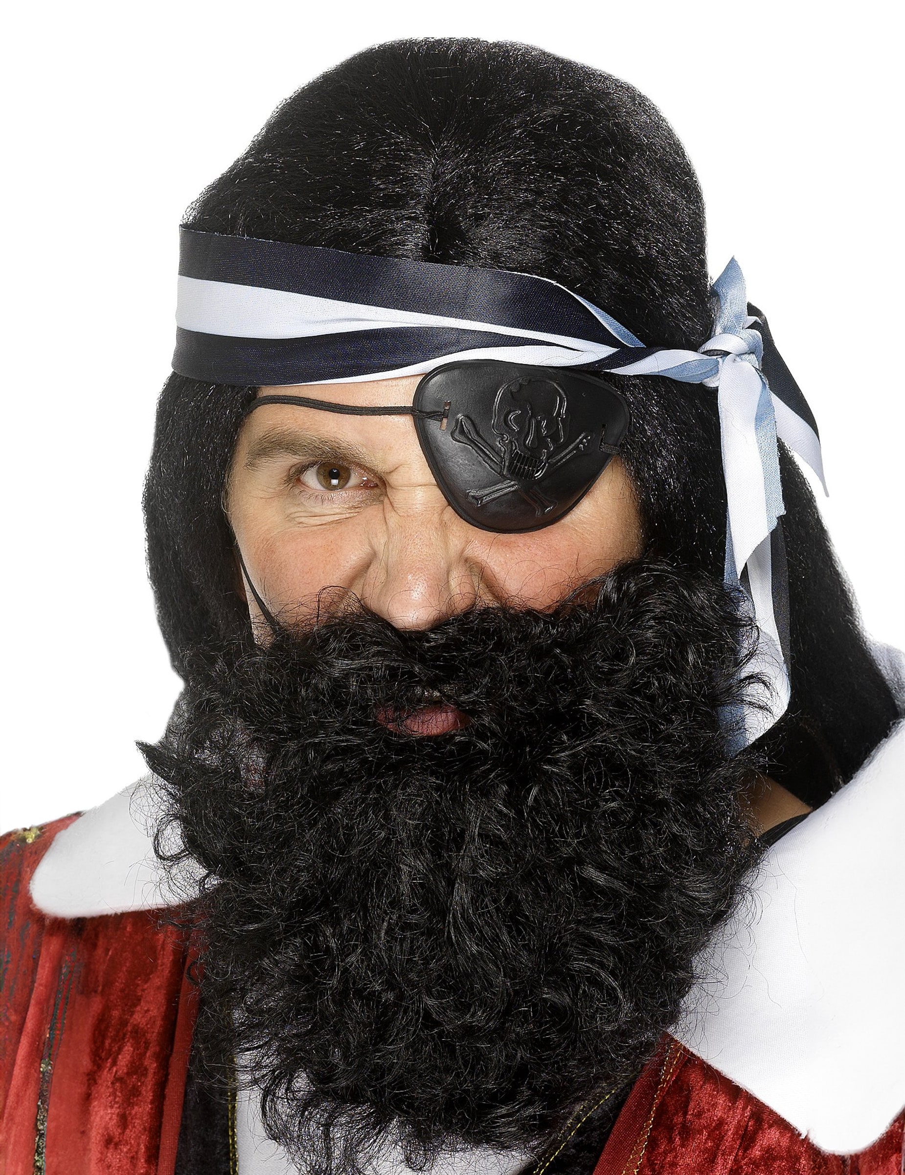Piraten Bart Vollbart schwarz