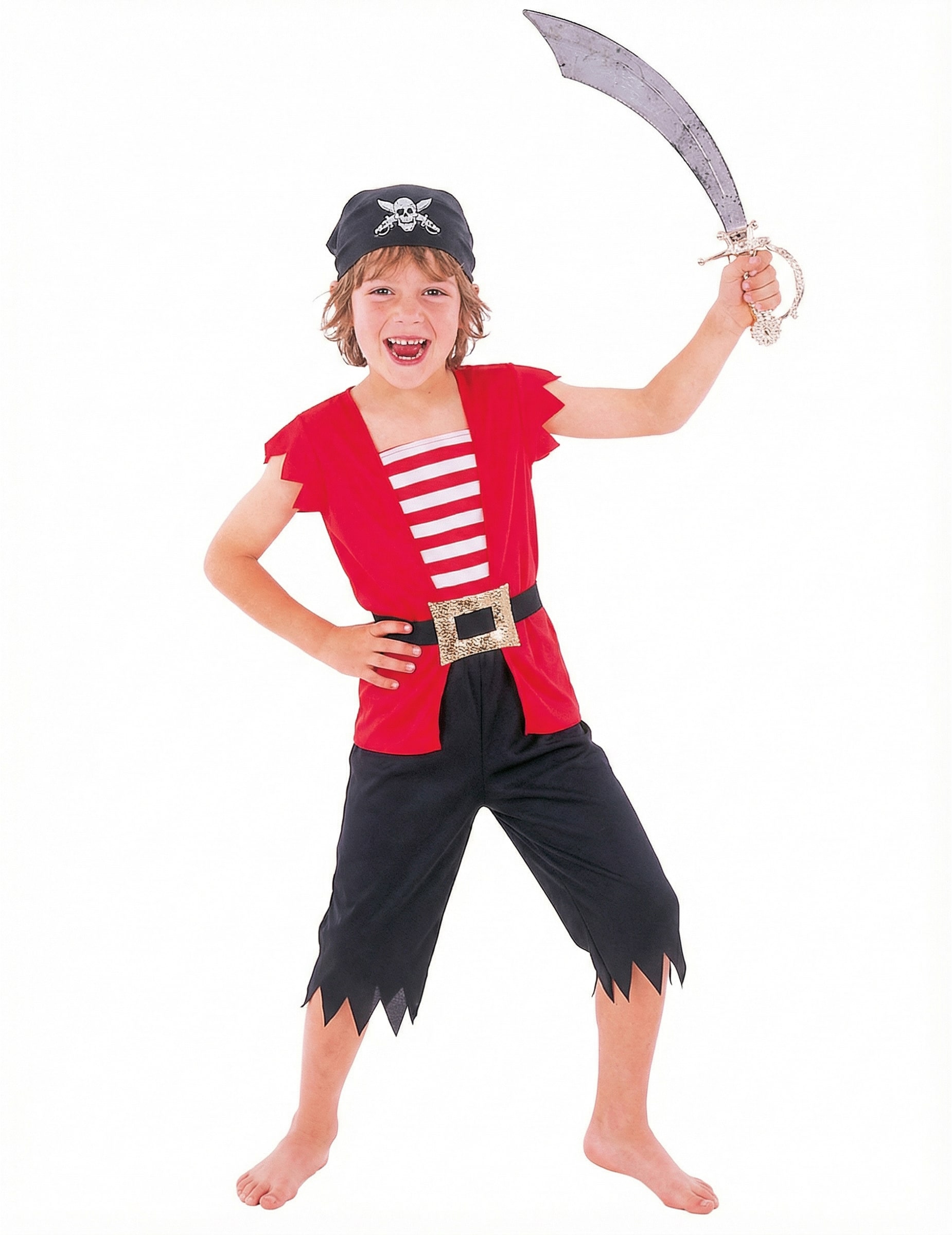 Piraten Kinder-Kostüm rot-weiss-schwarz