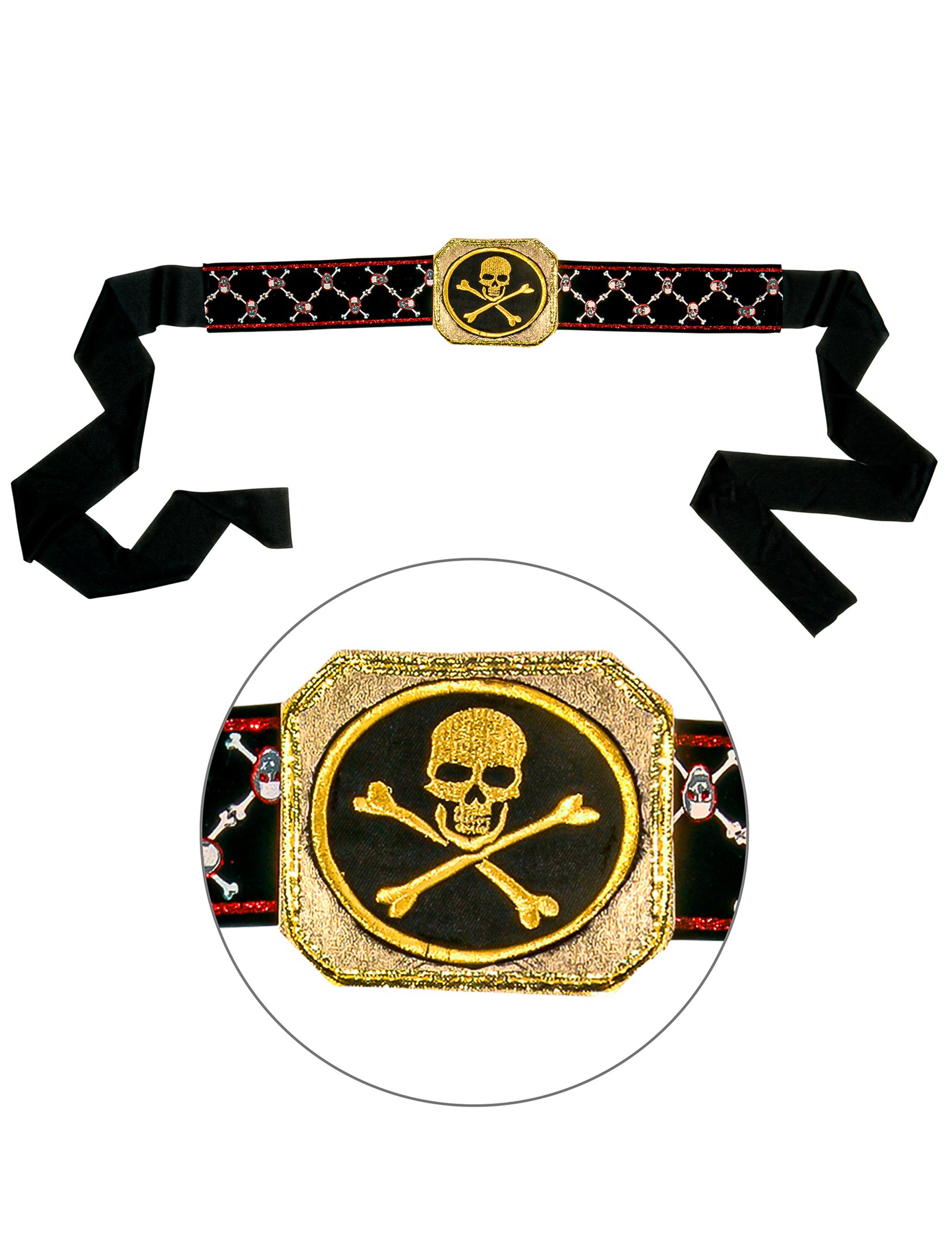 Piratengürtel schwarz-gold