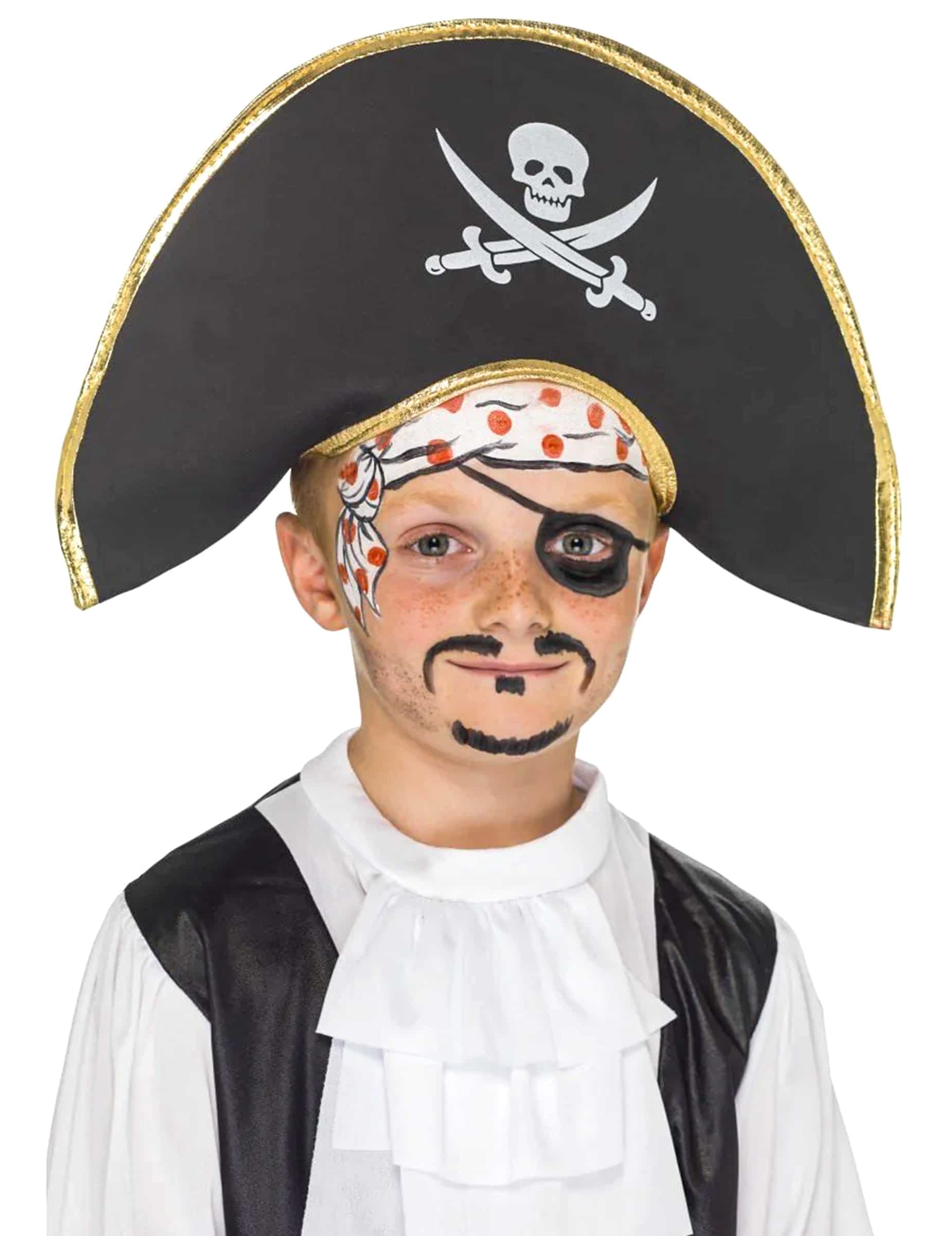 Piratenkapitän Kinder-Hut schwarz-gold