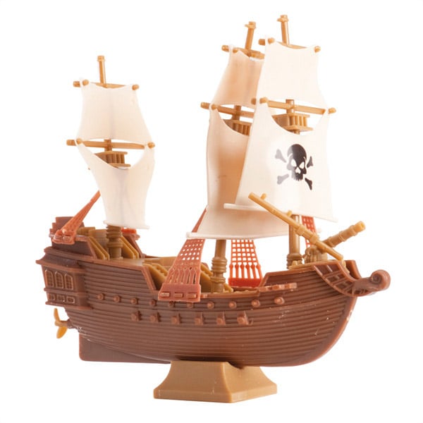Piratenschiff Kuchendeko aus Kunststoff