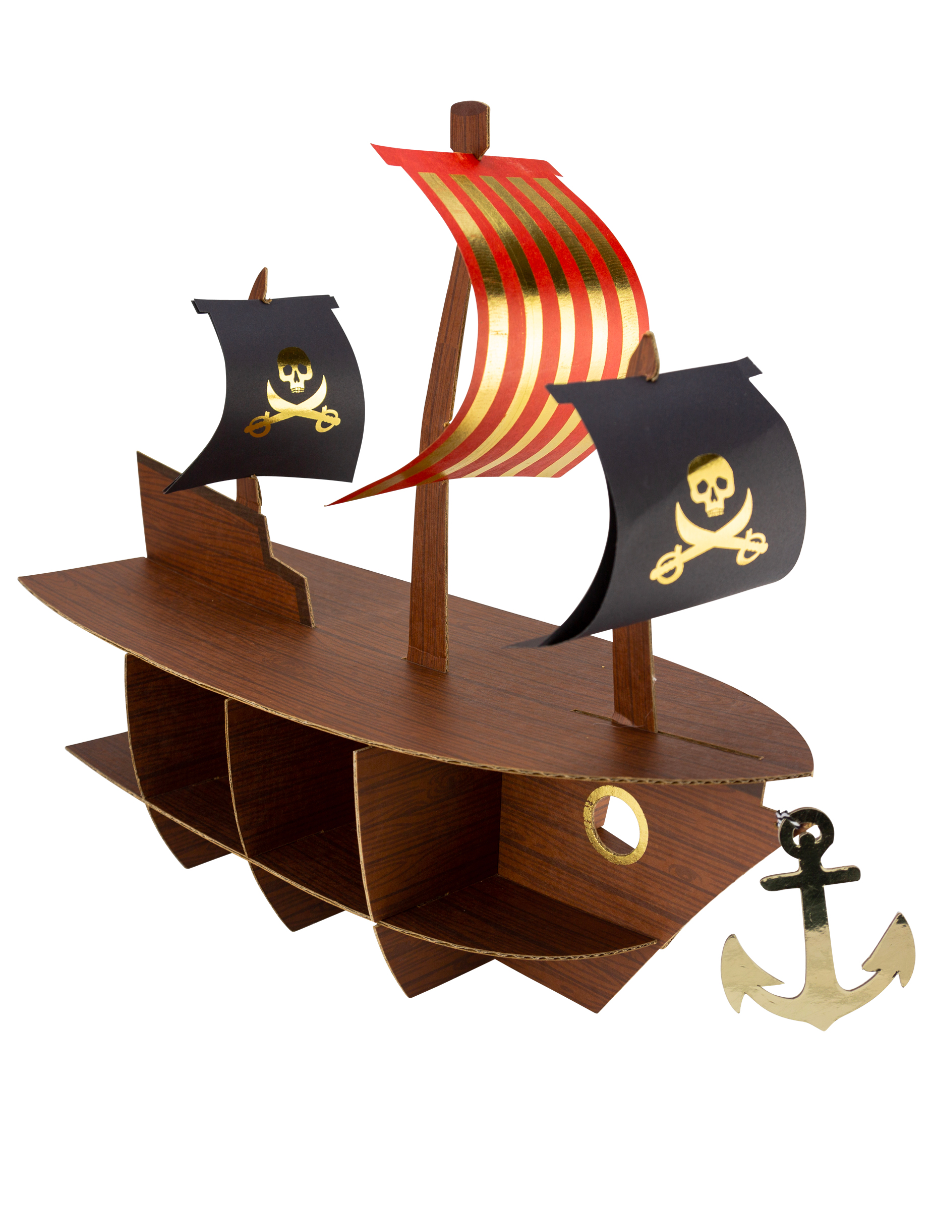 Piratenschiff Tortenständer Gold 46