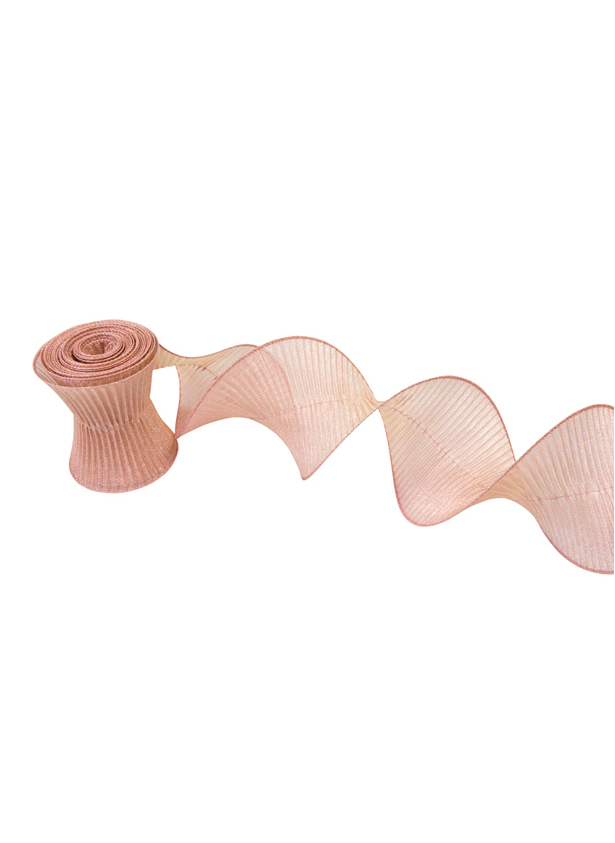 Plissiertes Drahtband glänzend Rosegold 12 cm x 2