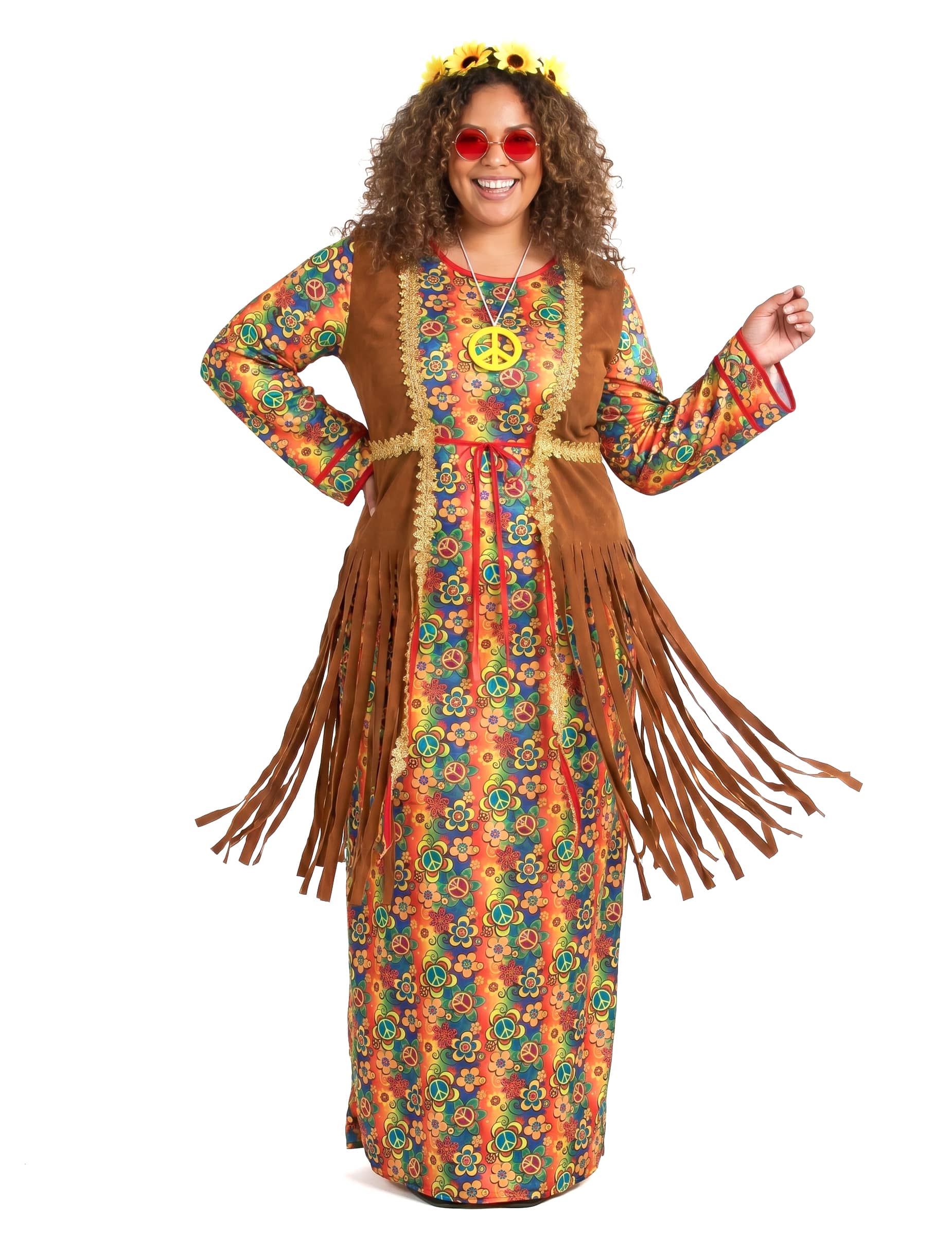 Plus Size Langes Hippie Kleid für Damen
