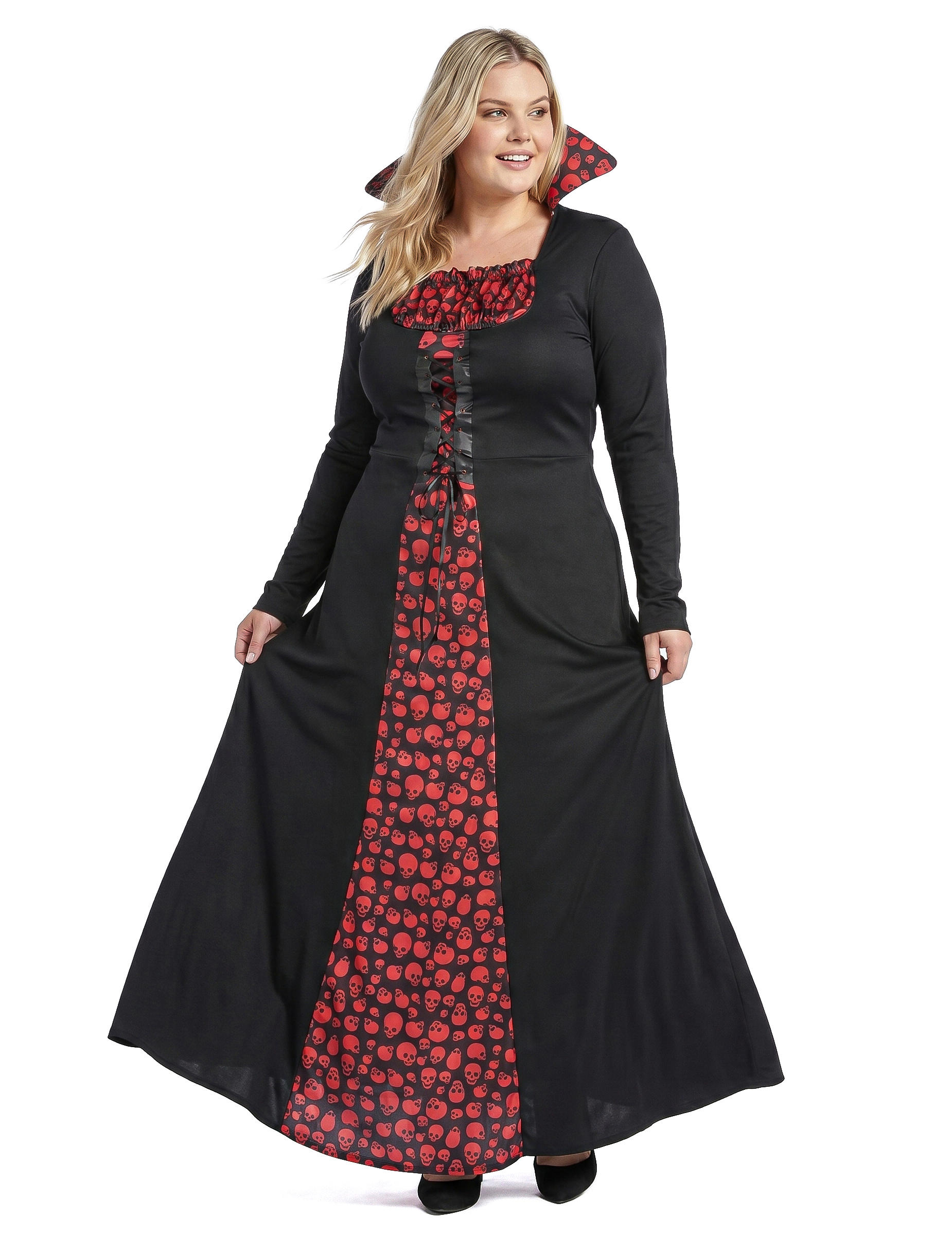 Plus Size Vampir-Kostüm für Damen schwarz-rot