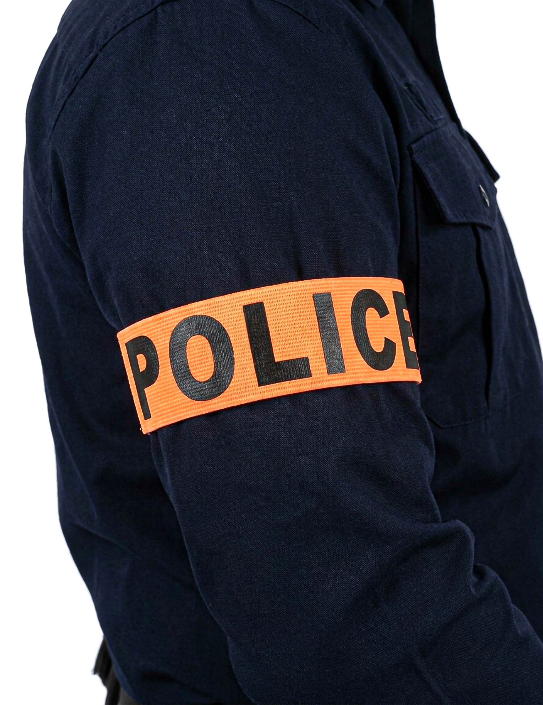Polizei-Armbinde für Erwachsene Kostüm-Accessoire schwarz-orangefarben