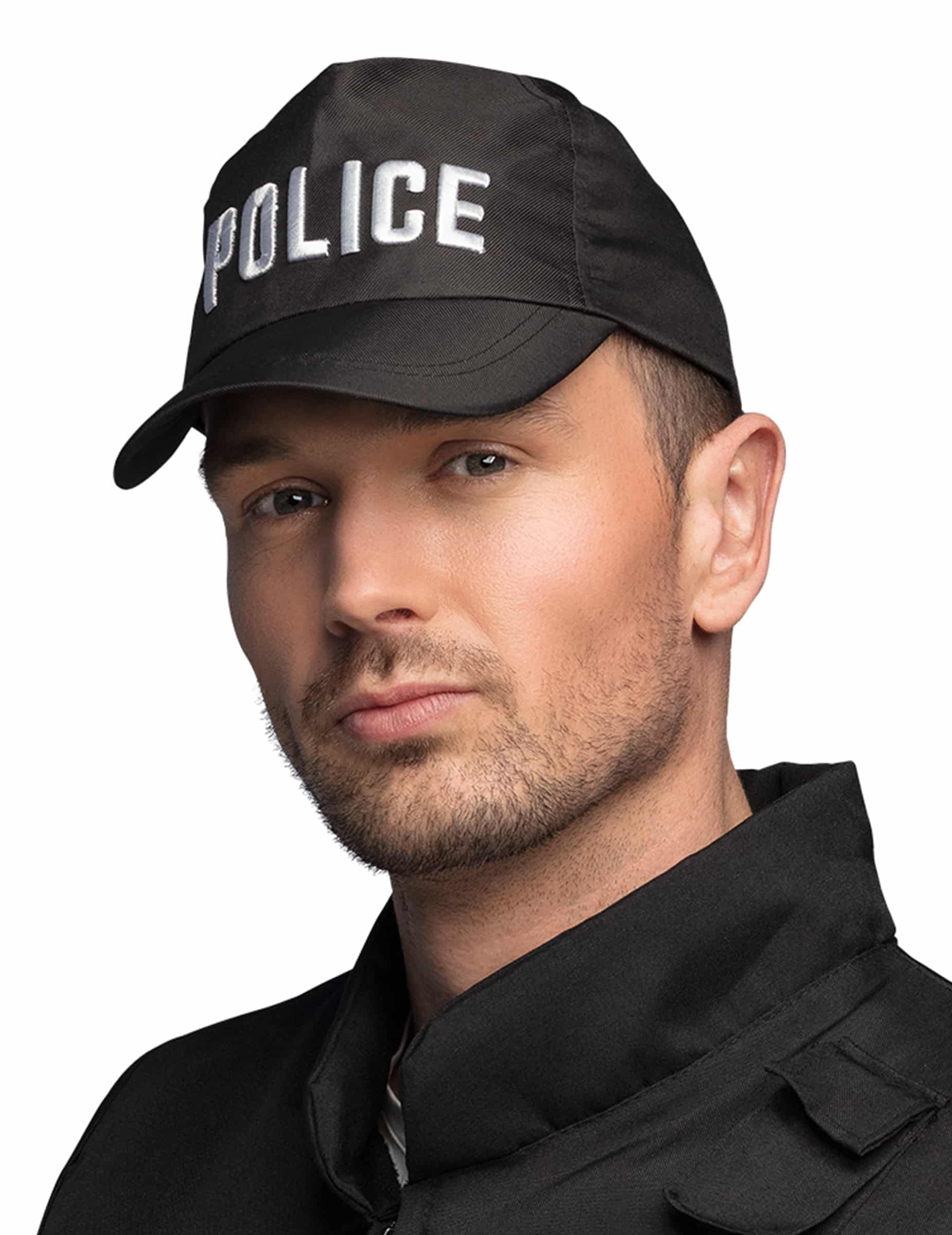 Polizisten-Mütze Kostümaccessoire schwarz-weiss