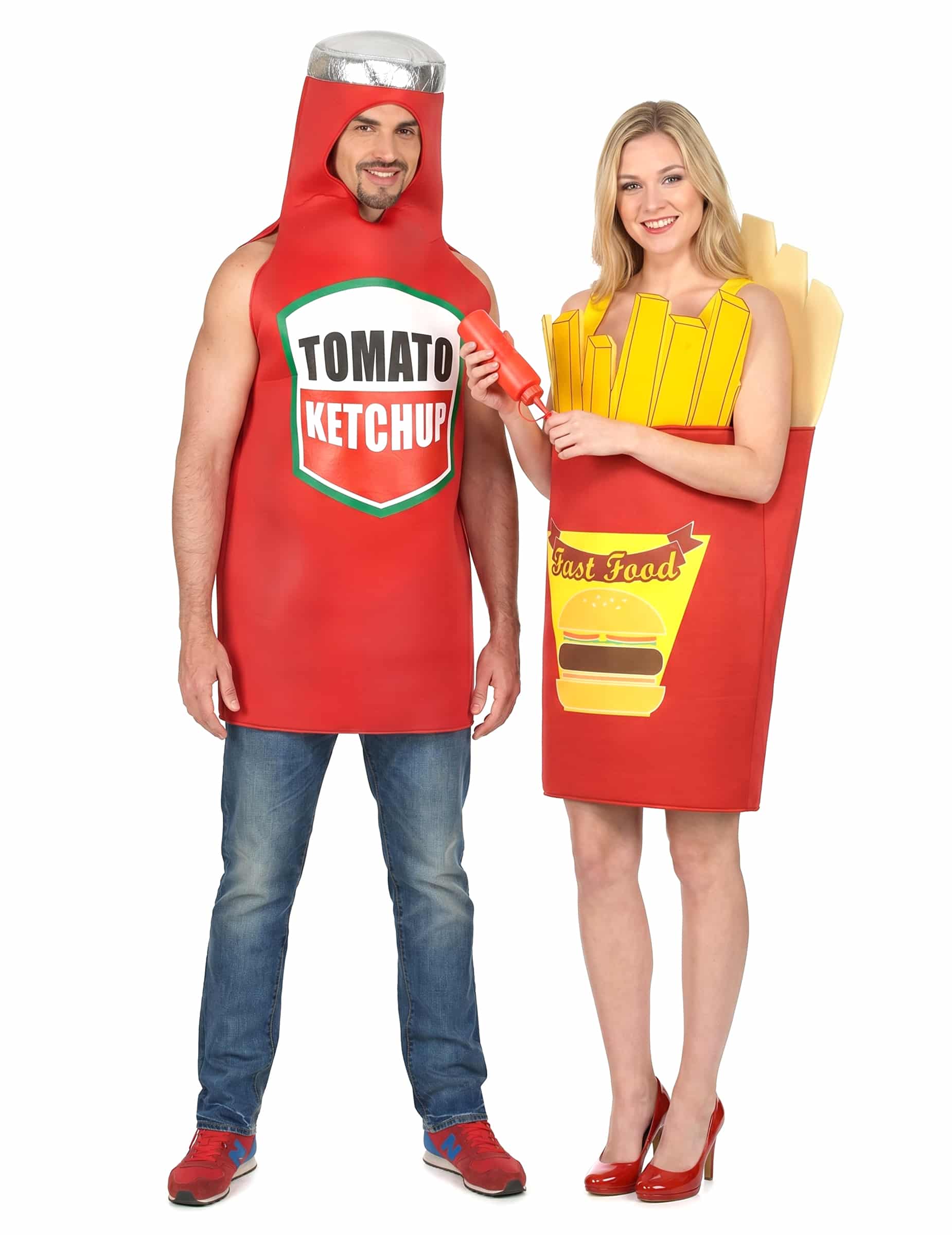 Pommes und Ketchup Partnerkostüm für Erwachsene