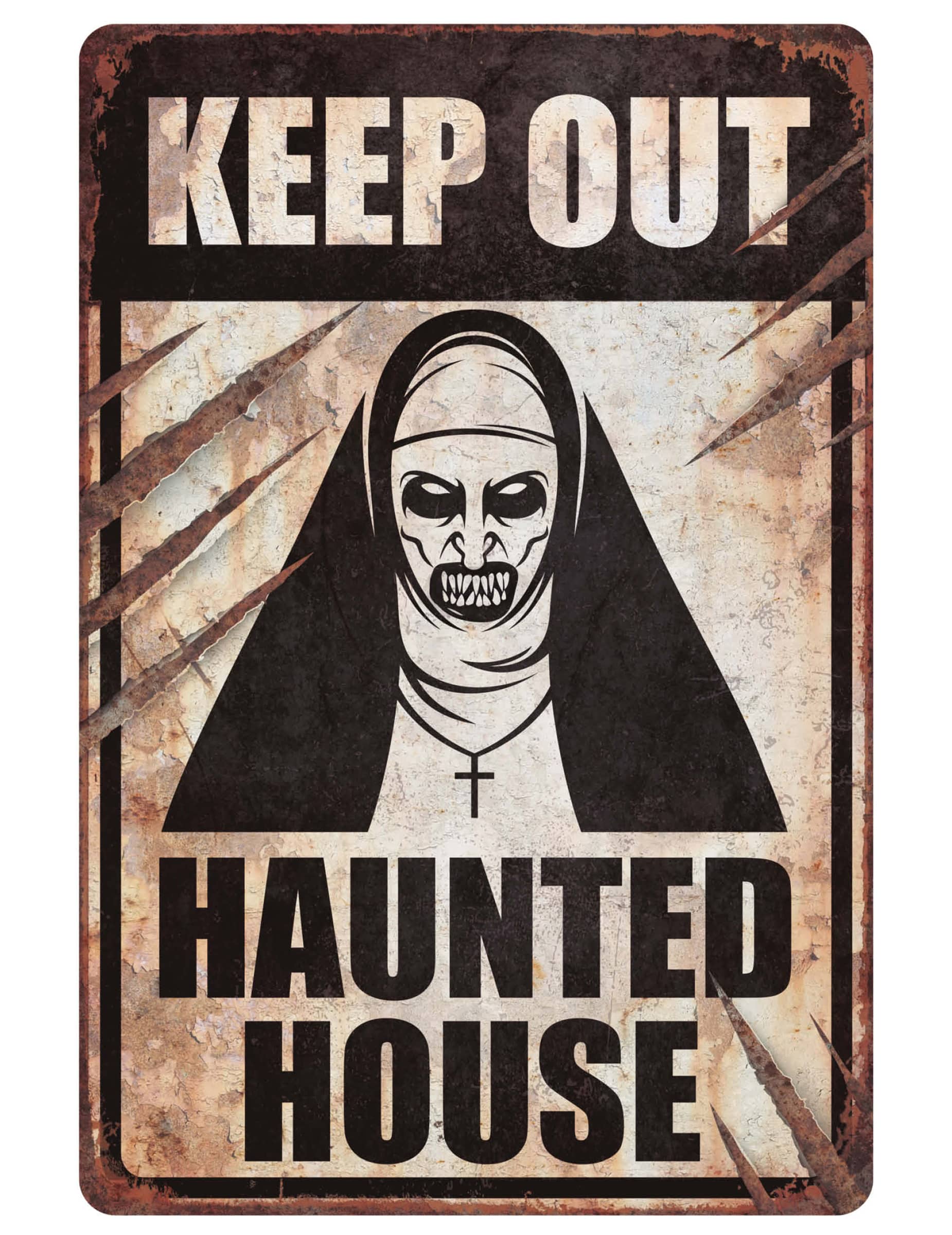 Poster Horror Nonne aus Karton 24 x 36 cm Raum Deko