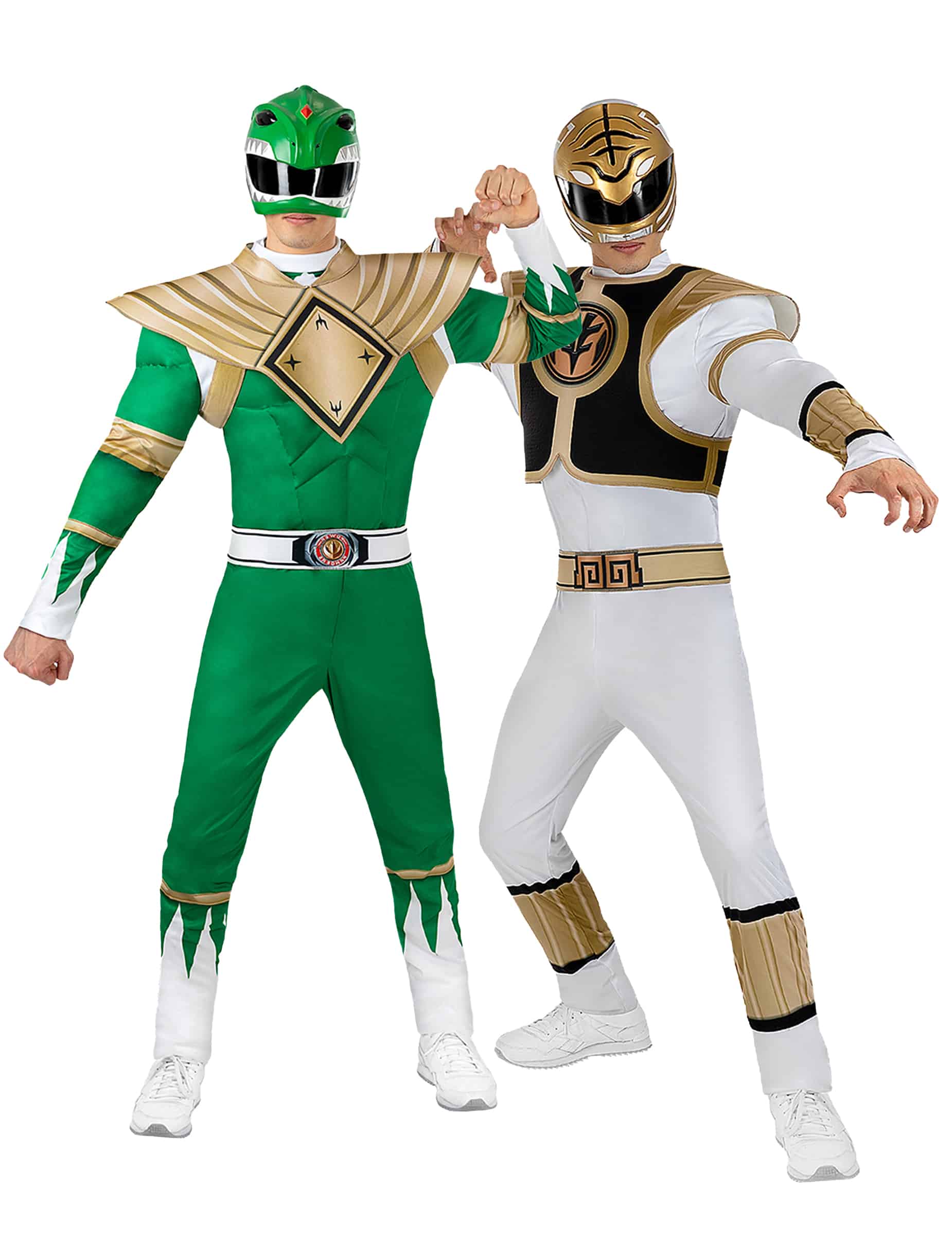 Power Rangers Paarkostüm Weiß und Grün
