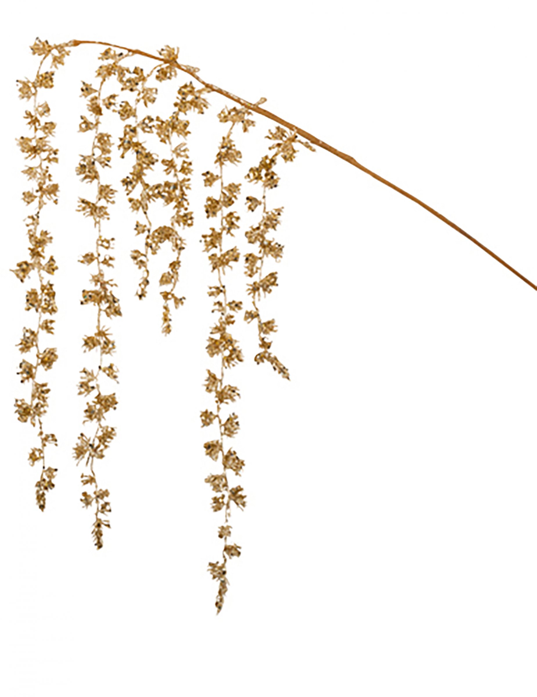 Prächtiger Glitzer-Zweig Weihnachts-Hängedeko champagnerfarben 97 cm