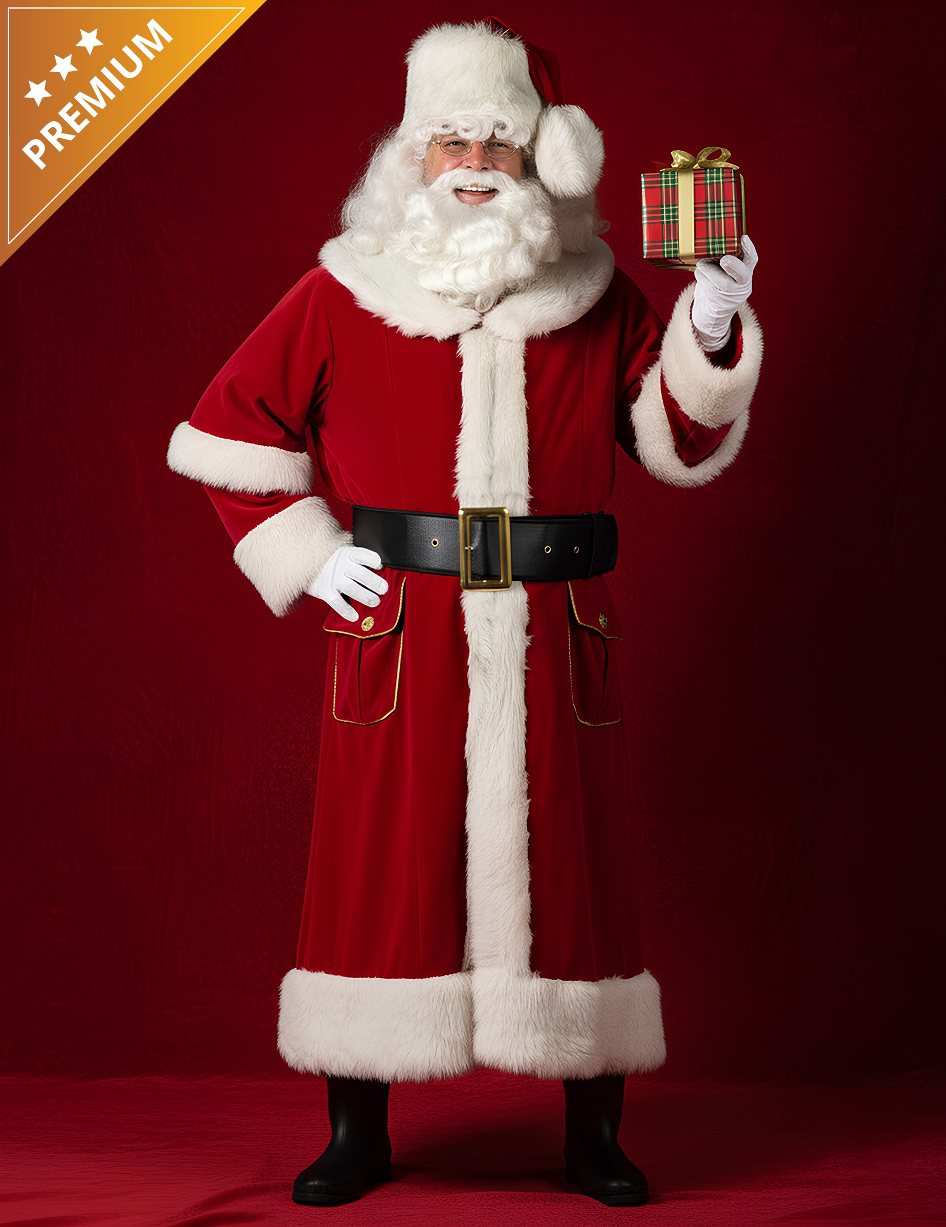 Premium Weihnachtsmann Kostüm für Erwachsene