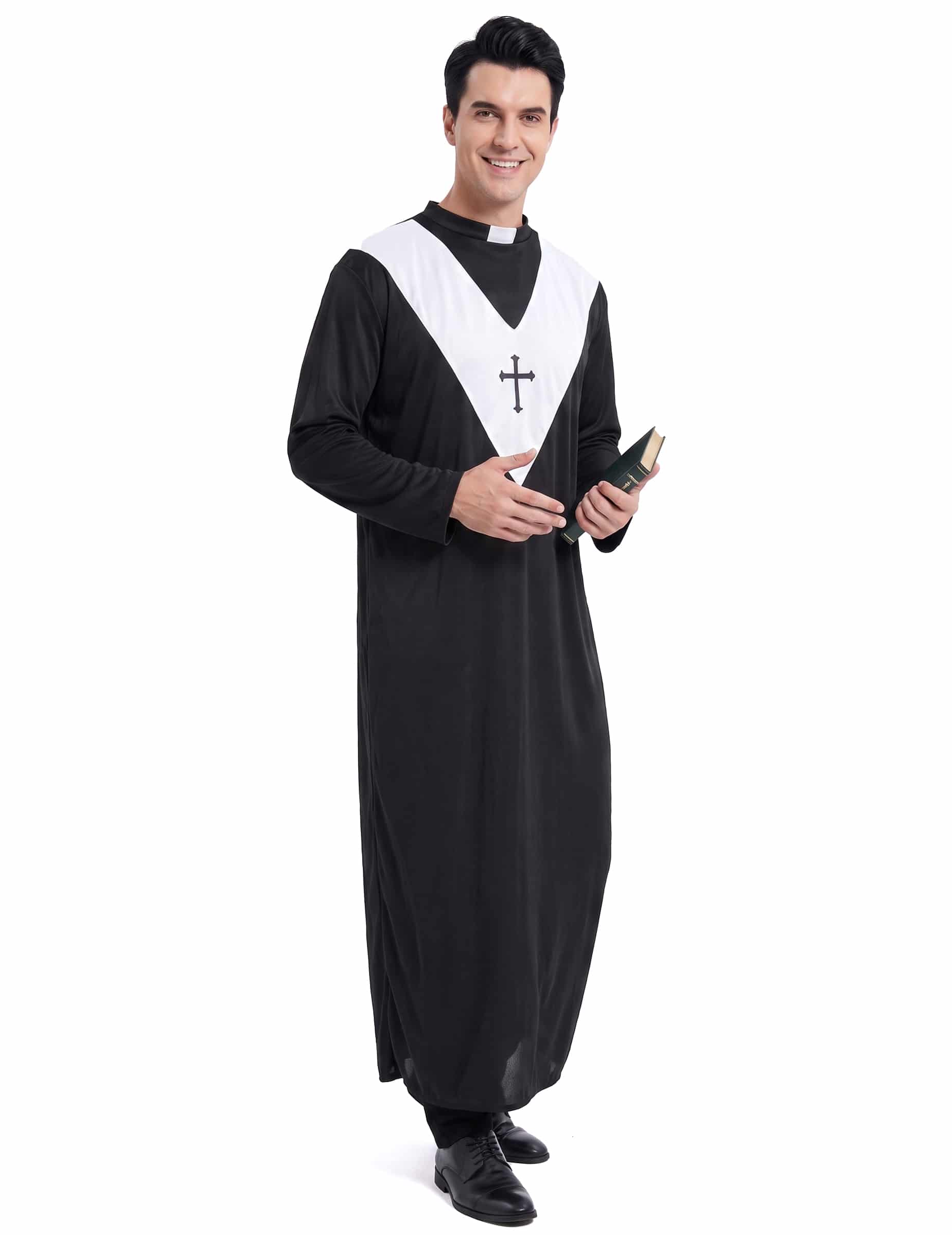 Priester Herrenkostüm schwarz-weiss