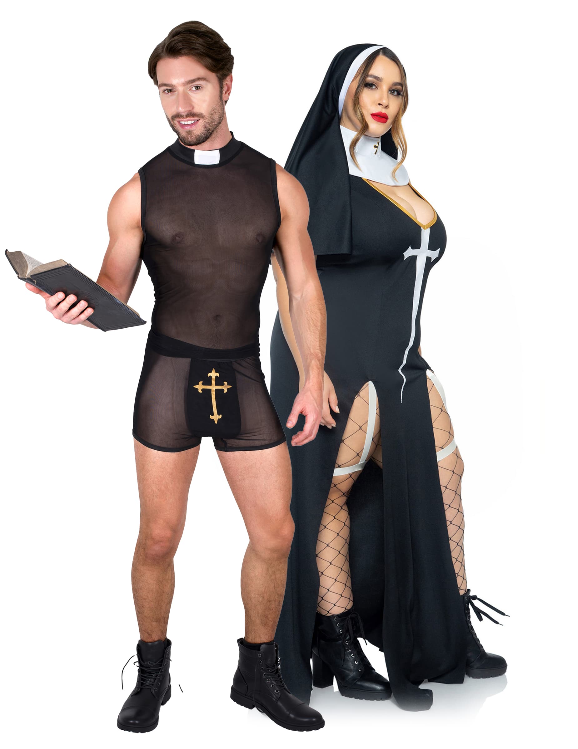 Priester Sünder und sexy Nonne für Erwachsene in Übergröße