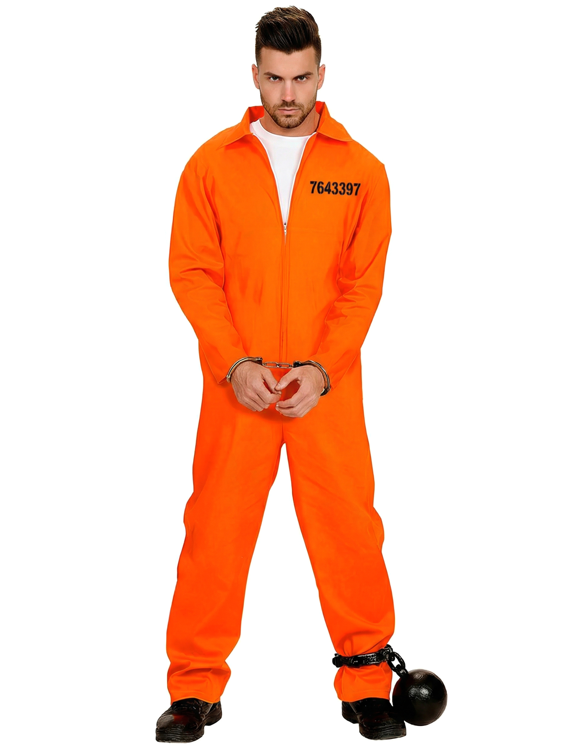Psycho Gefangener Ausbrecher Kostüm orange