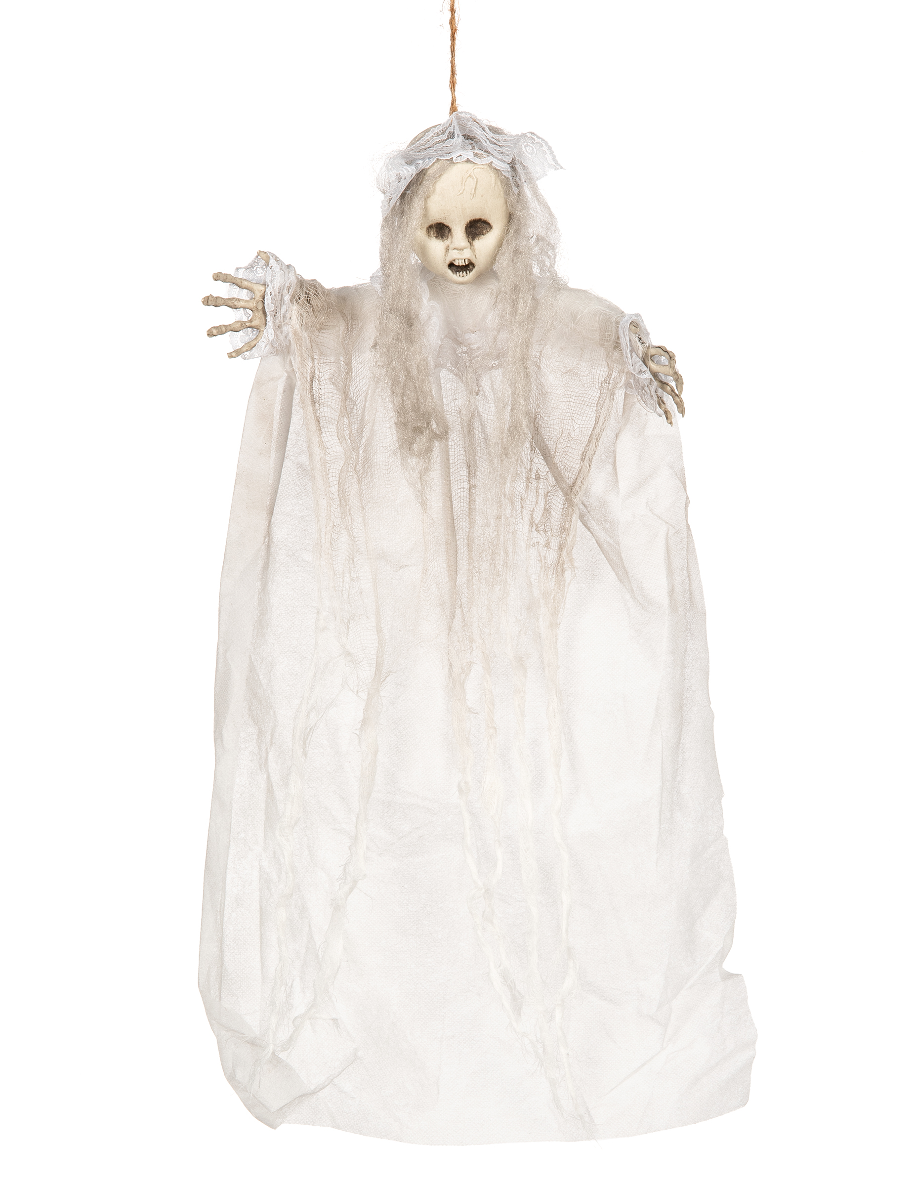 Puppen-Hängedeko Halloween-Dekoration weiss-grau 50cm