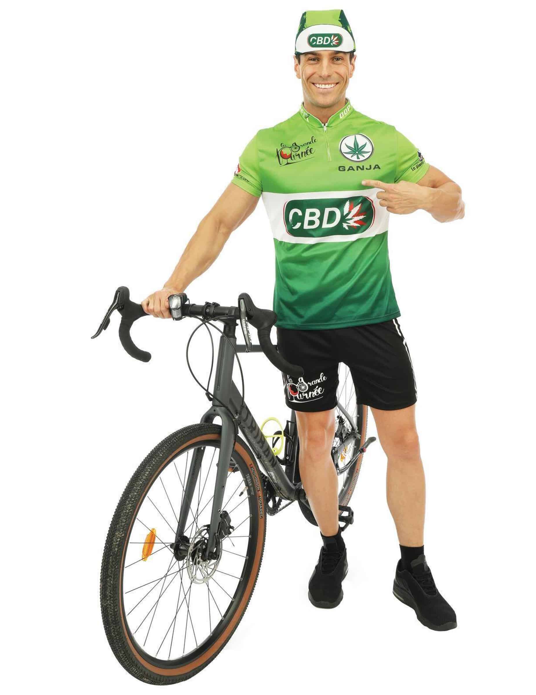 Radfahrer Herrenkostüm grün CBD