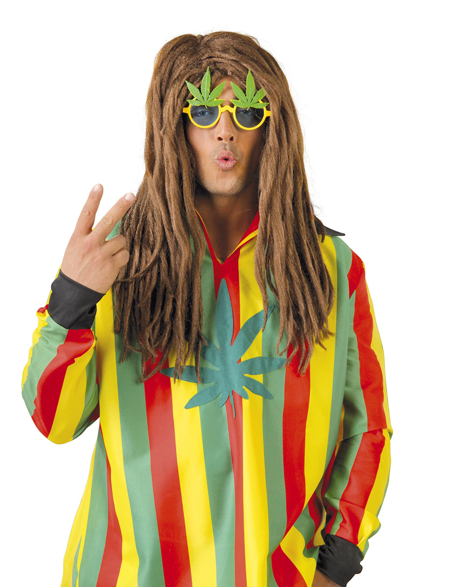 Rasta-Brille mit Blättern für Erwachsene