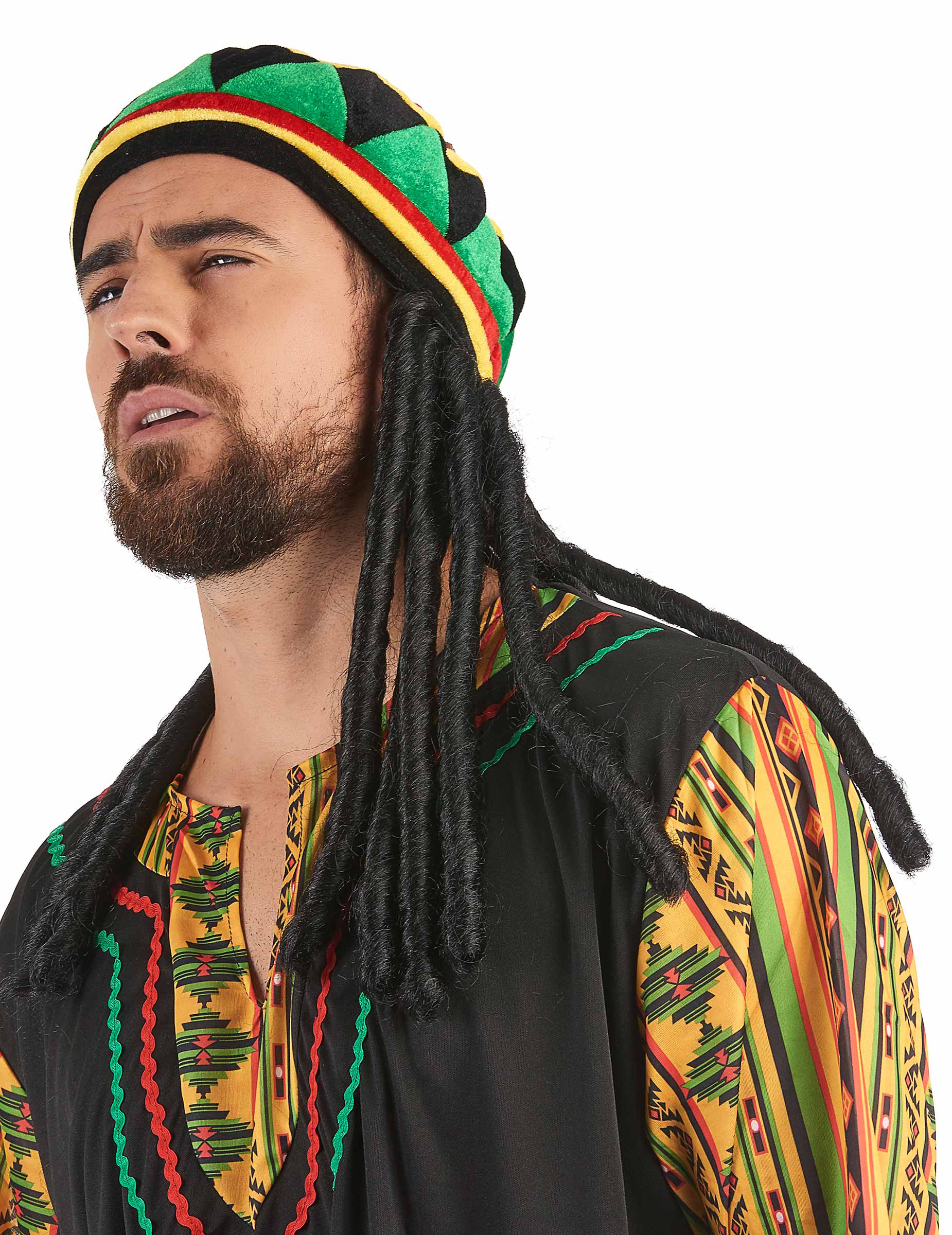 Rastafari-Hut mit Dreadlocks bunt-schwarz