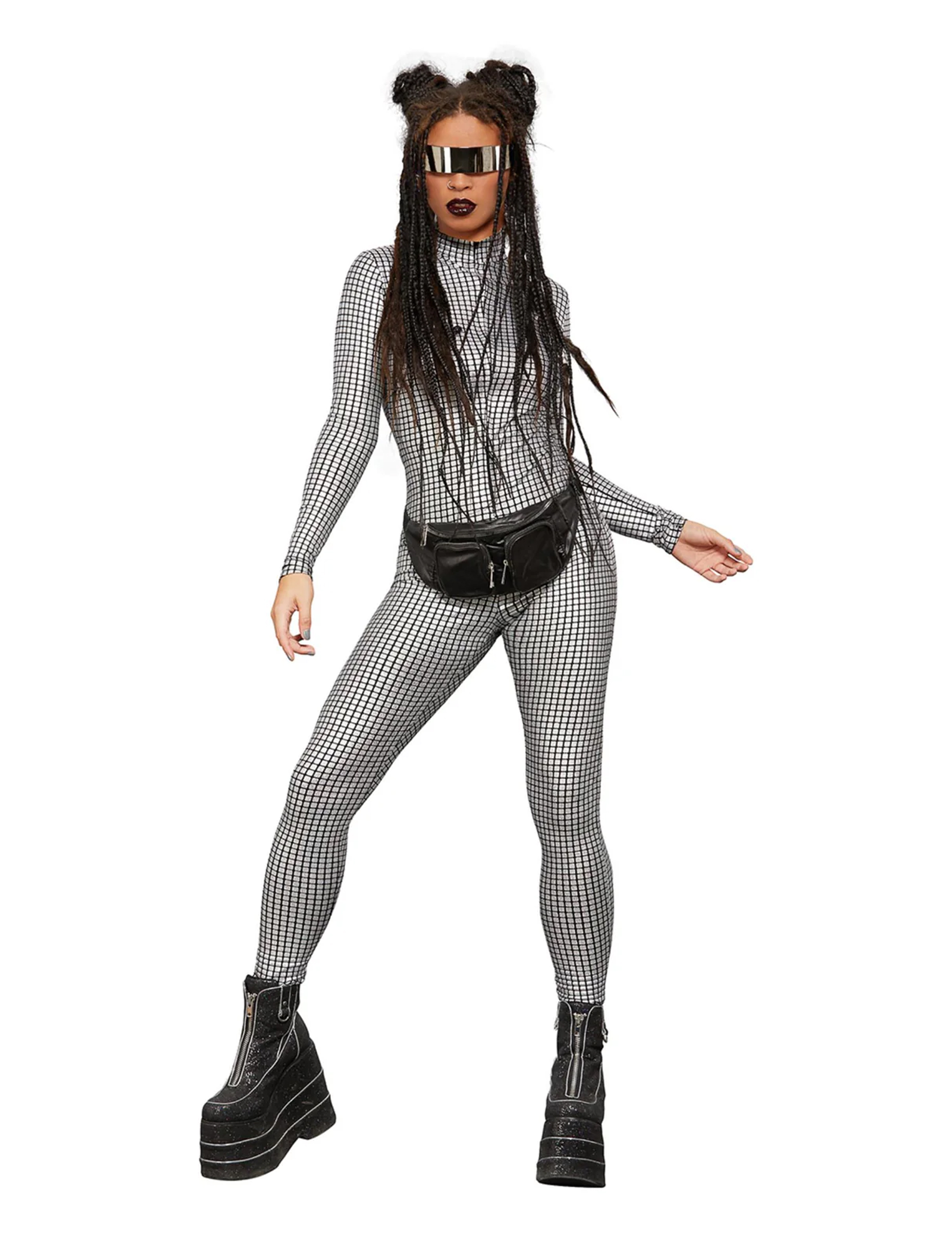 Rave Jumpsuit für Damen silber