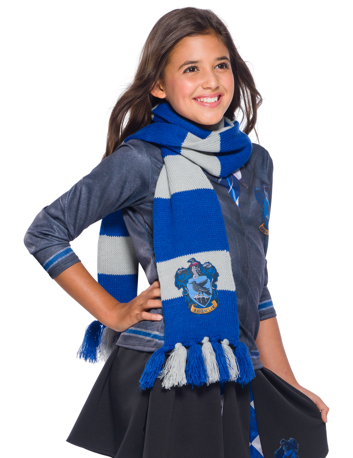 Ravenclaw-Schal Deluxe Harry Potter-Accessoire blau-grau