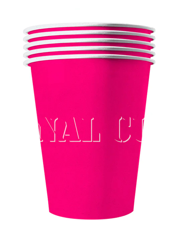 Recycelbare Pappbecher 20 Stück pink 530 ml