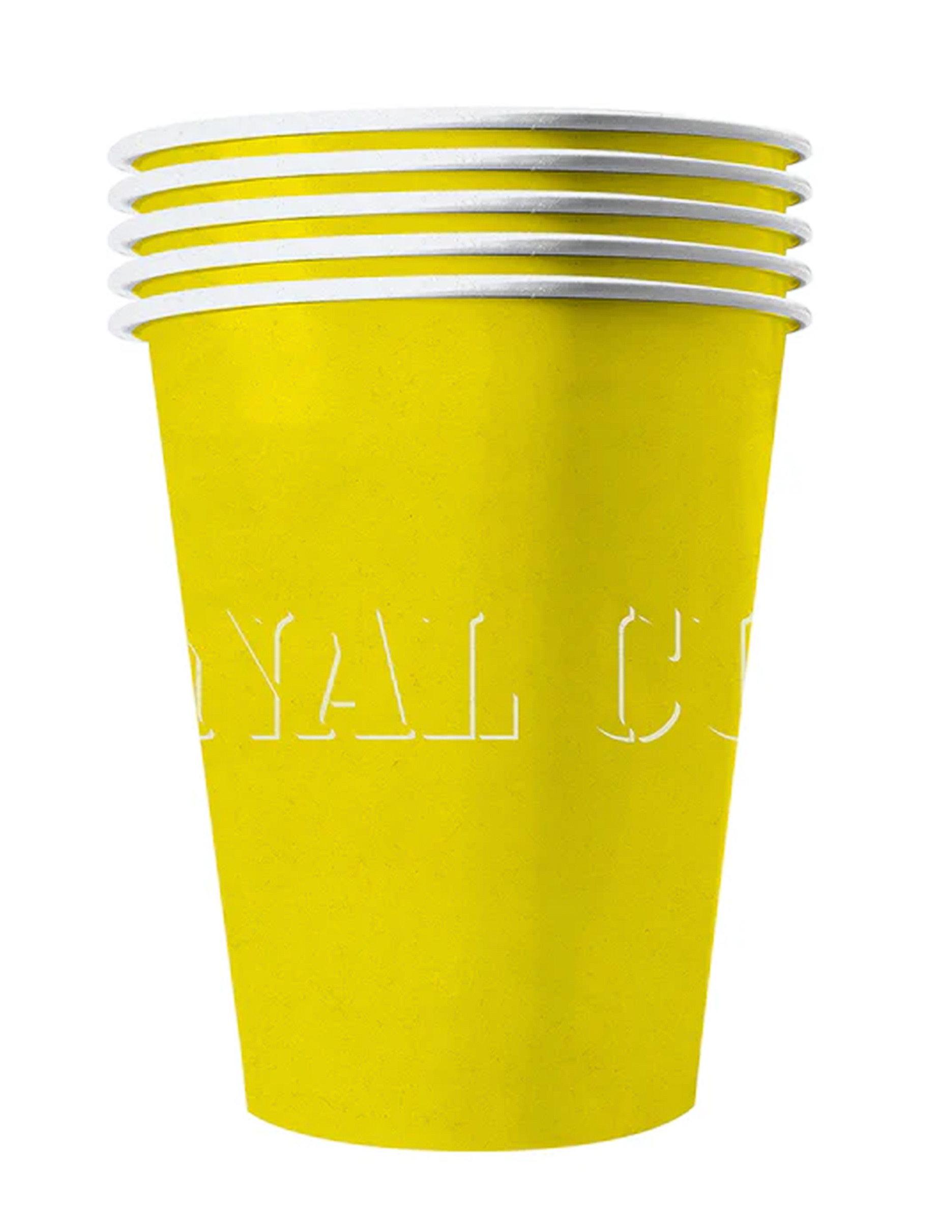 Recycelbare Pappbecher gelb 20 Stück 530 ml