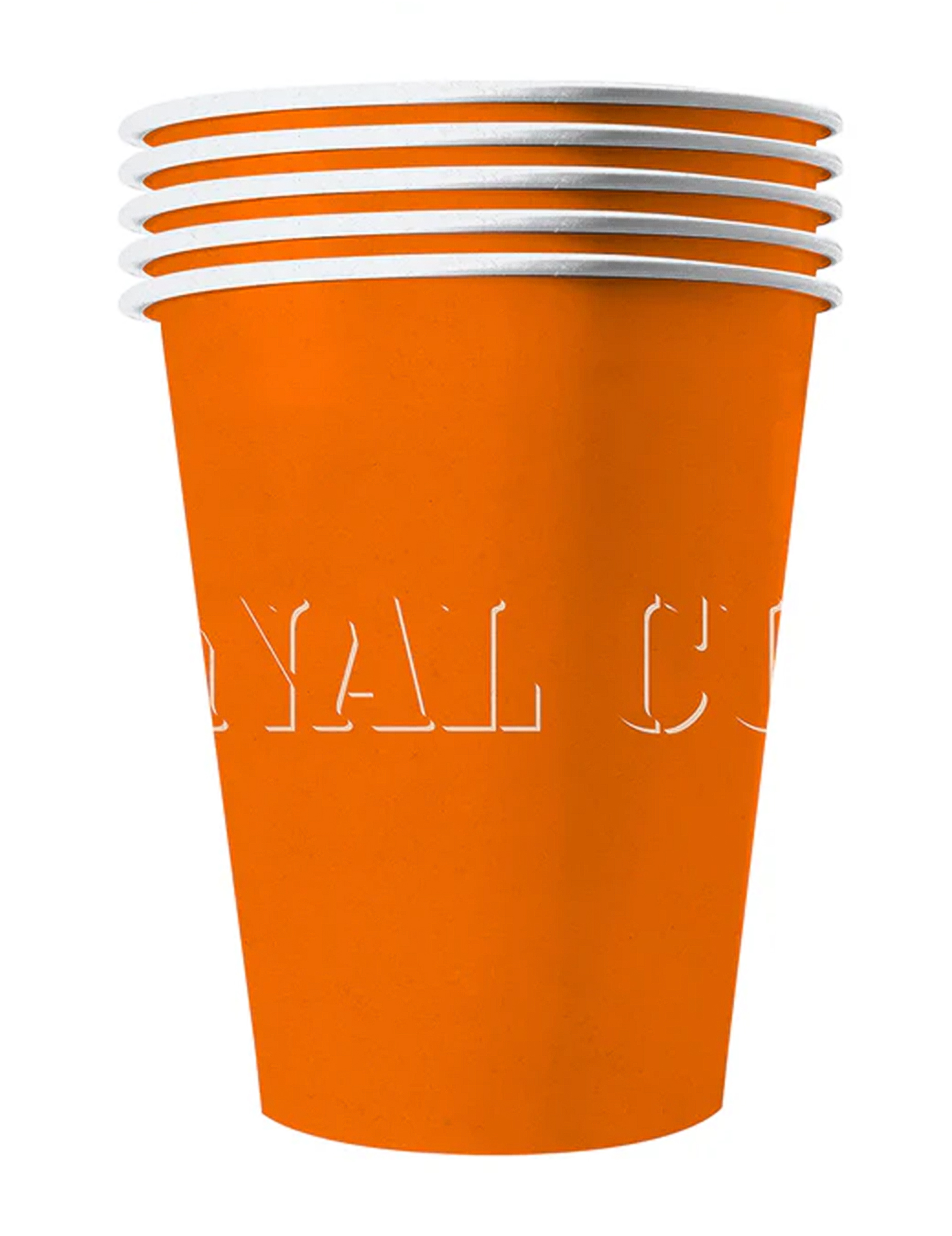 Recycelbare Pappbecher orange 20 Stück 530 ml
