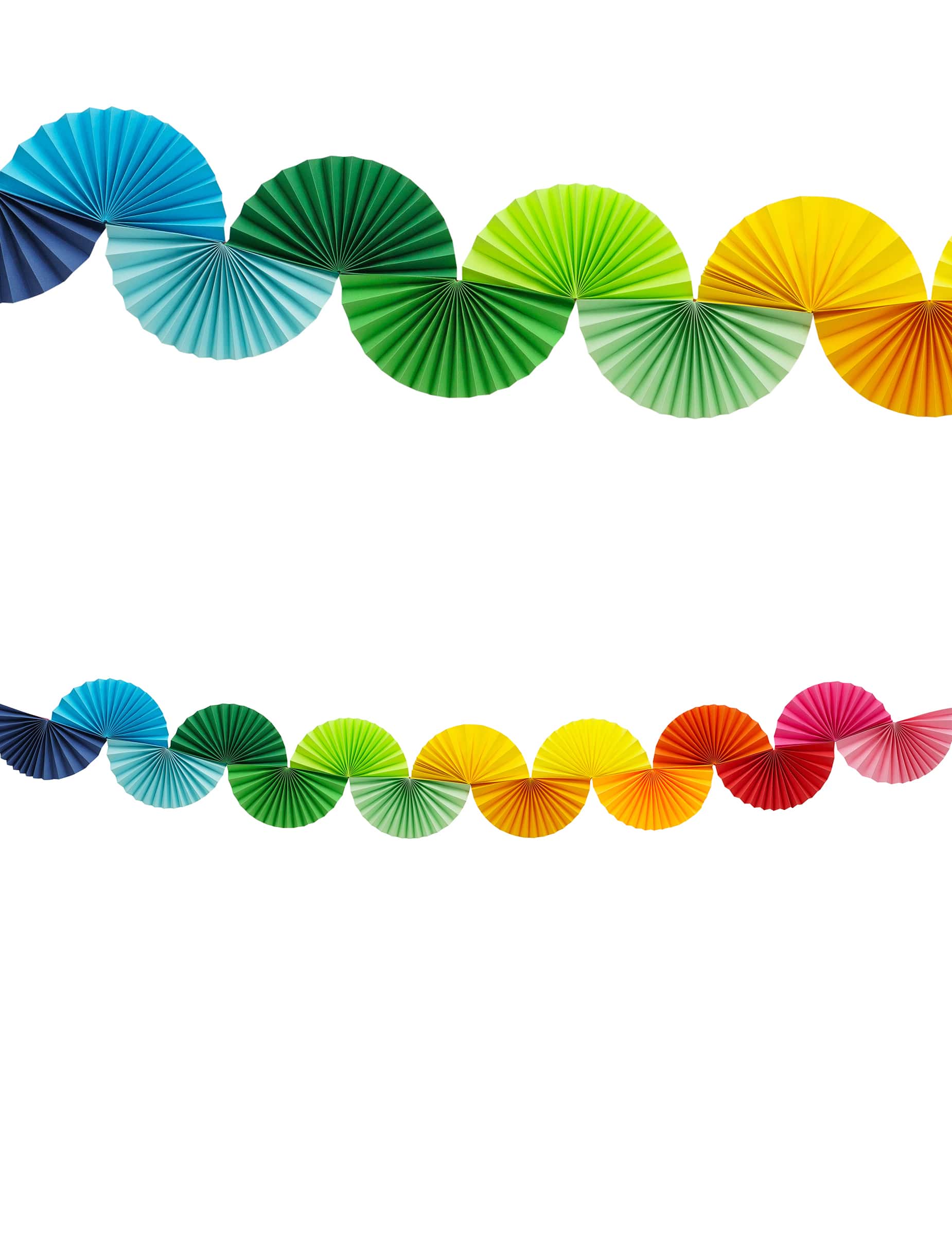 Regenbogen Fächer-Girlande aus Papier 2