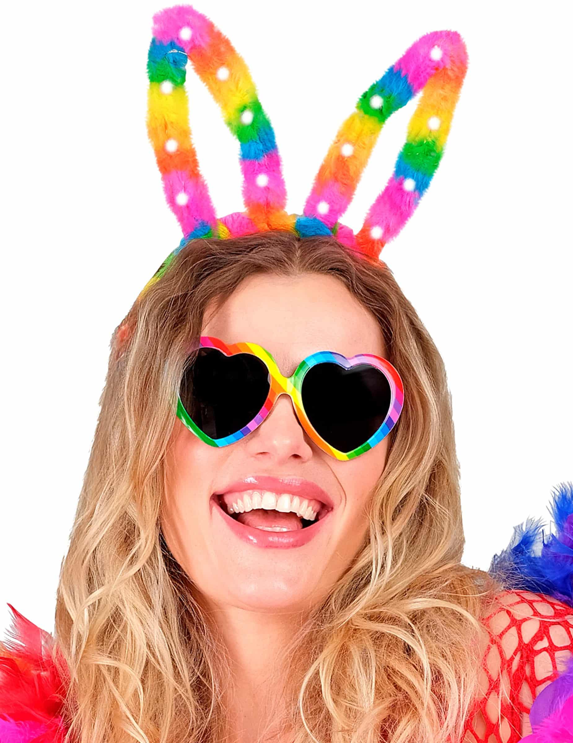 Regenbogen Hasenohren leuchtend