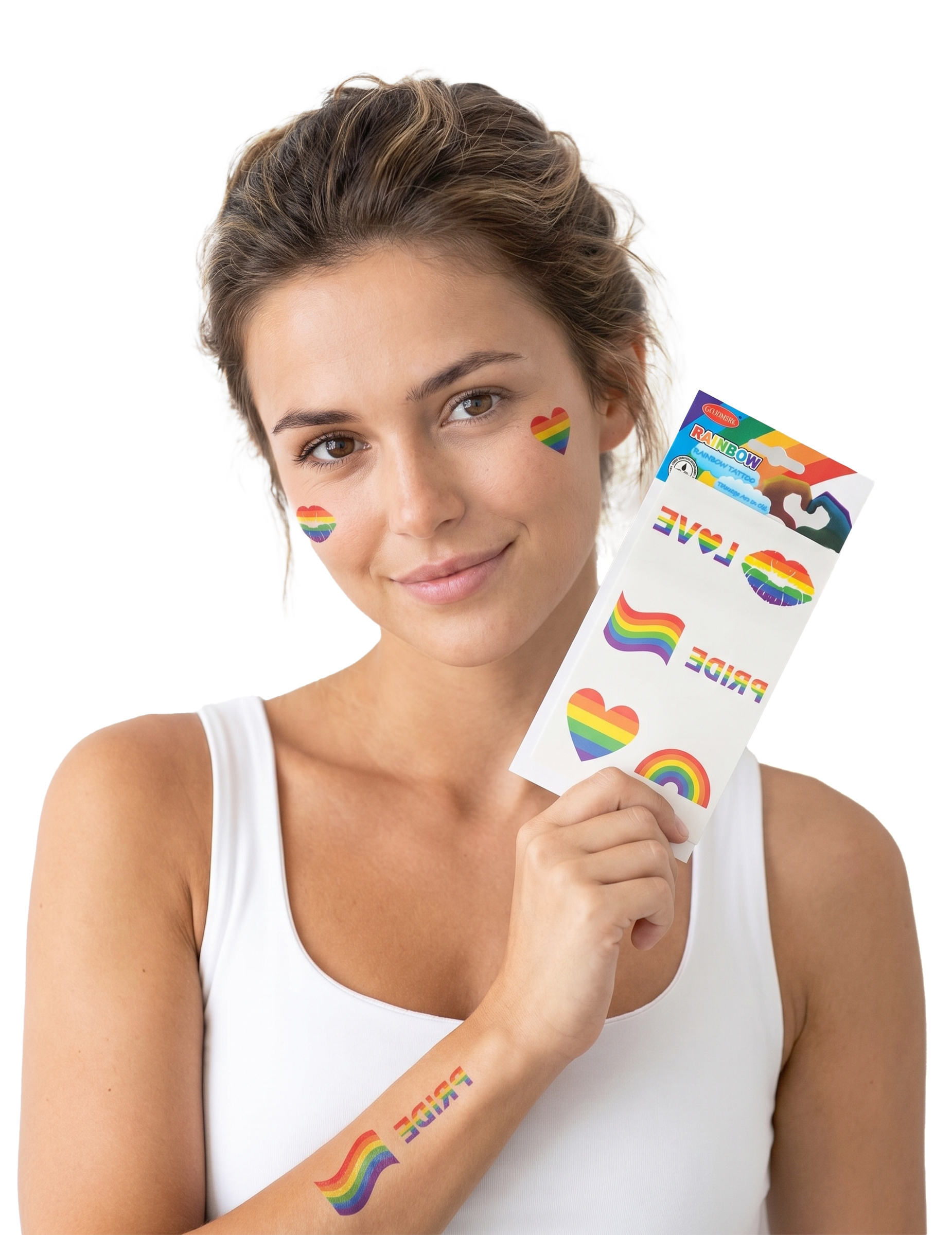 Regenbogen Tattoos 6 Stück bunt