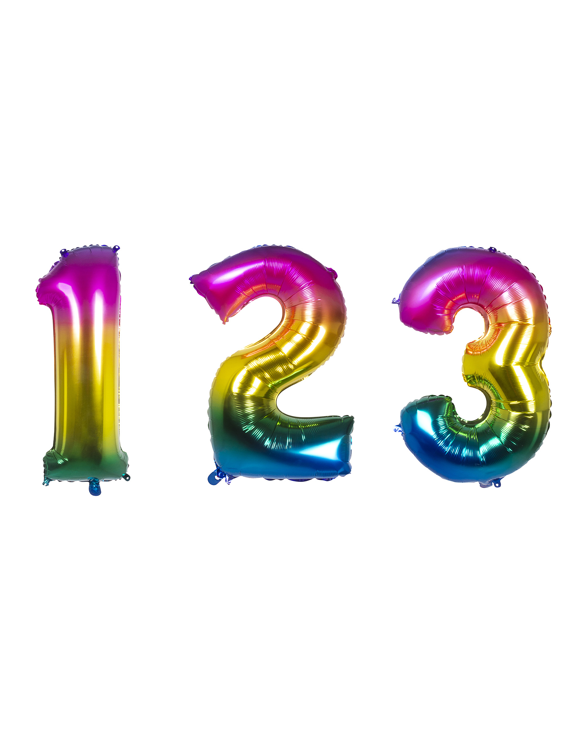 Regenbogen-Zahlenluftballon Geburtstagsdeko bunt 86 cm