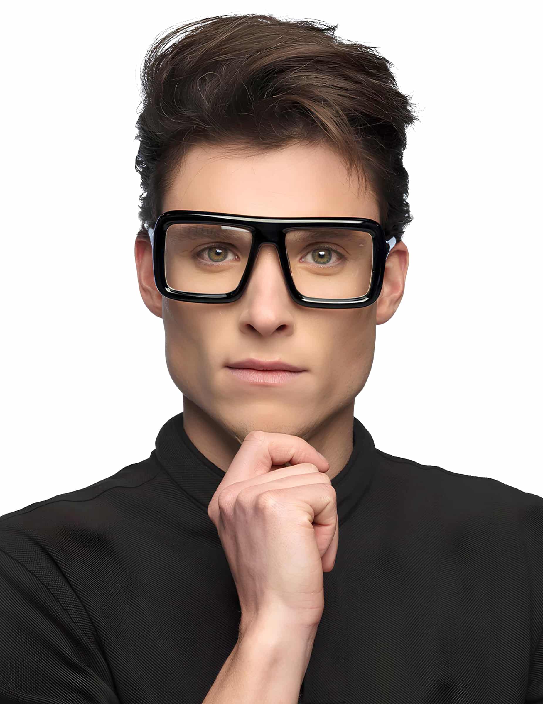Retro Brille für Erwachsene schwarz