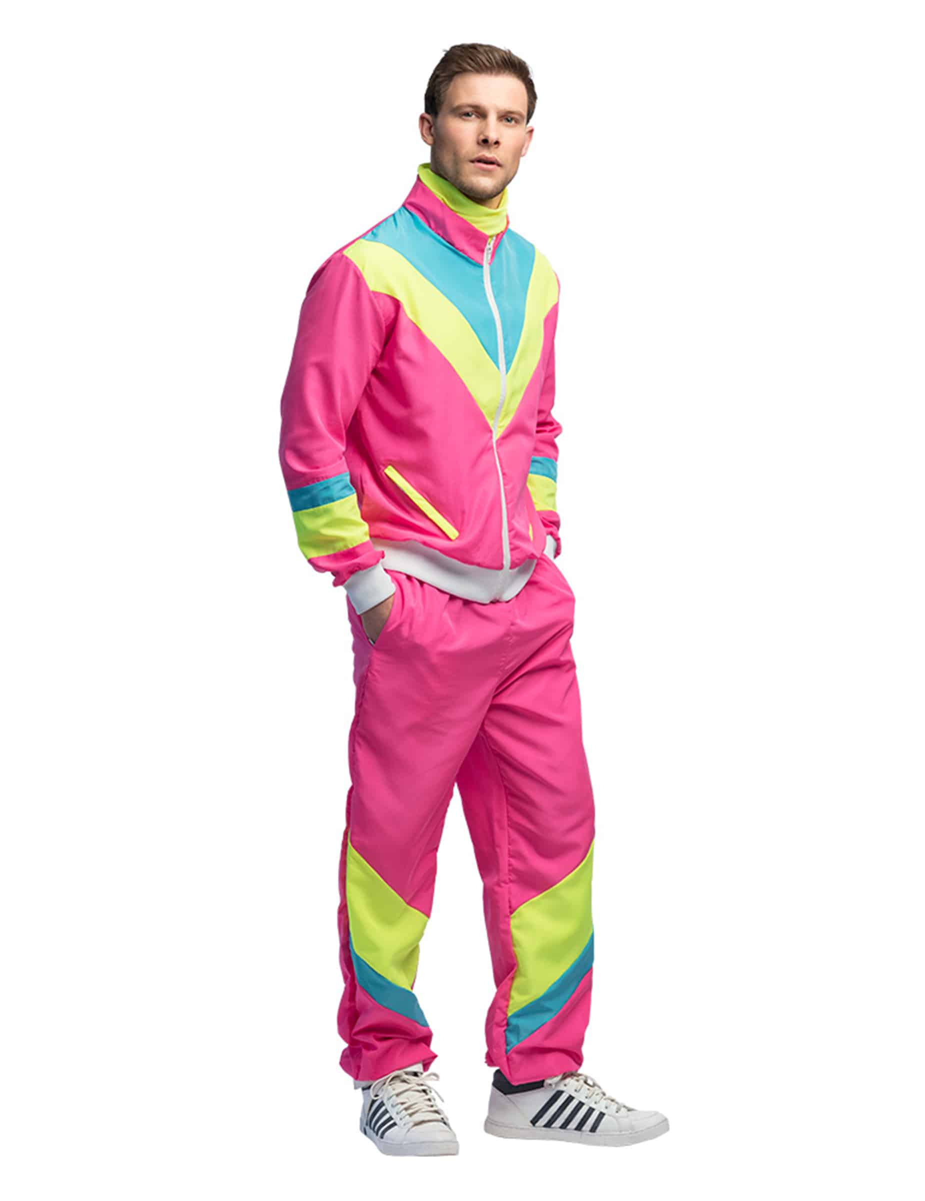 Retro Jogginganzug Herren Neonrosa