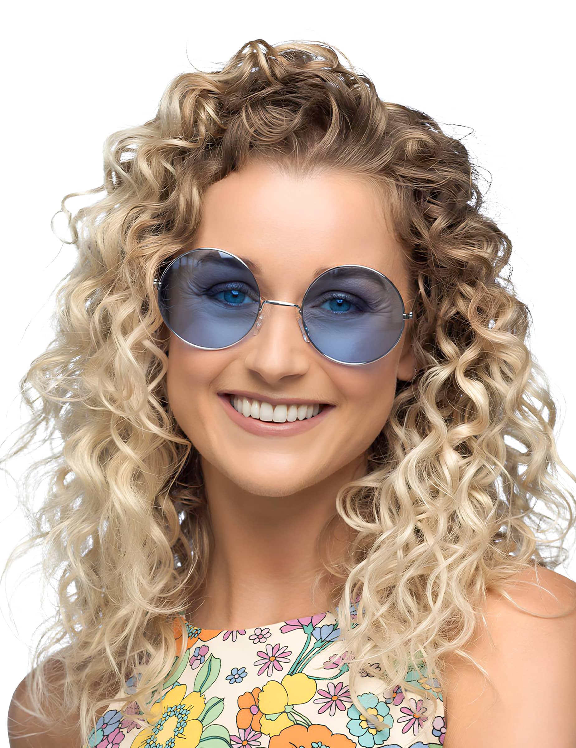 Riesen Hippie Brille Blau für Erwachsene