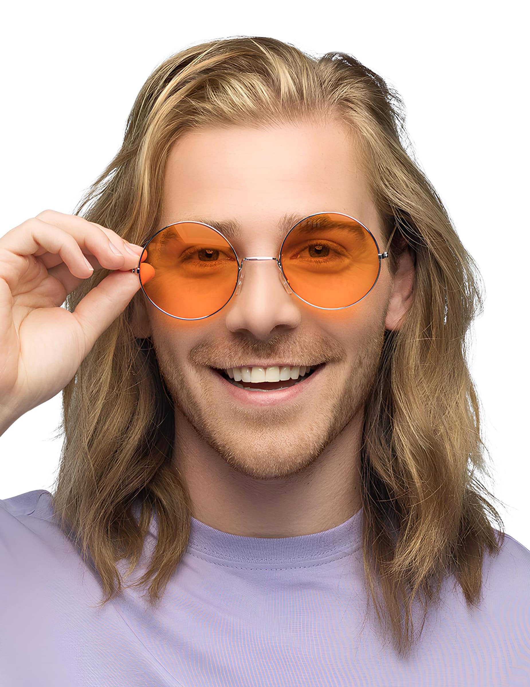 Riesen Hippie-Brille Orange für Erwachsene