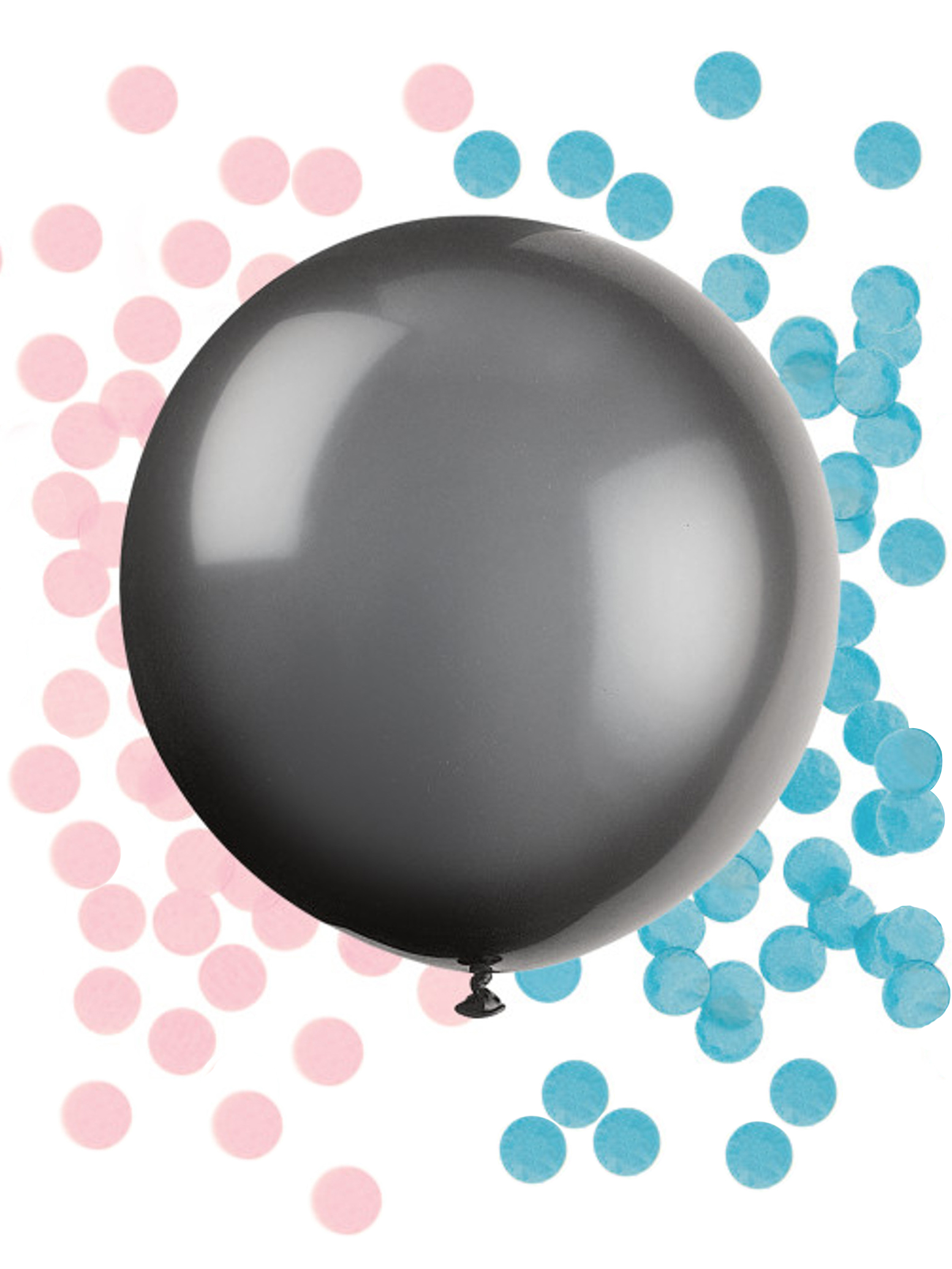 Riesenballon Baby Shower Schwarz Konfetti 60 cm